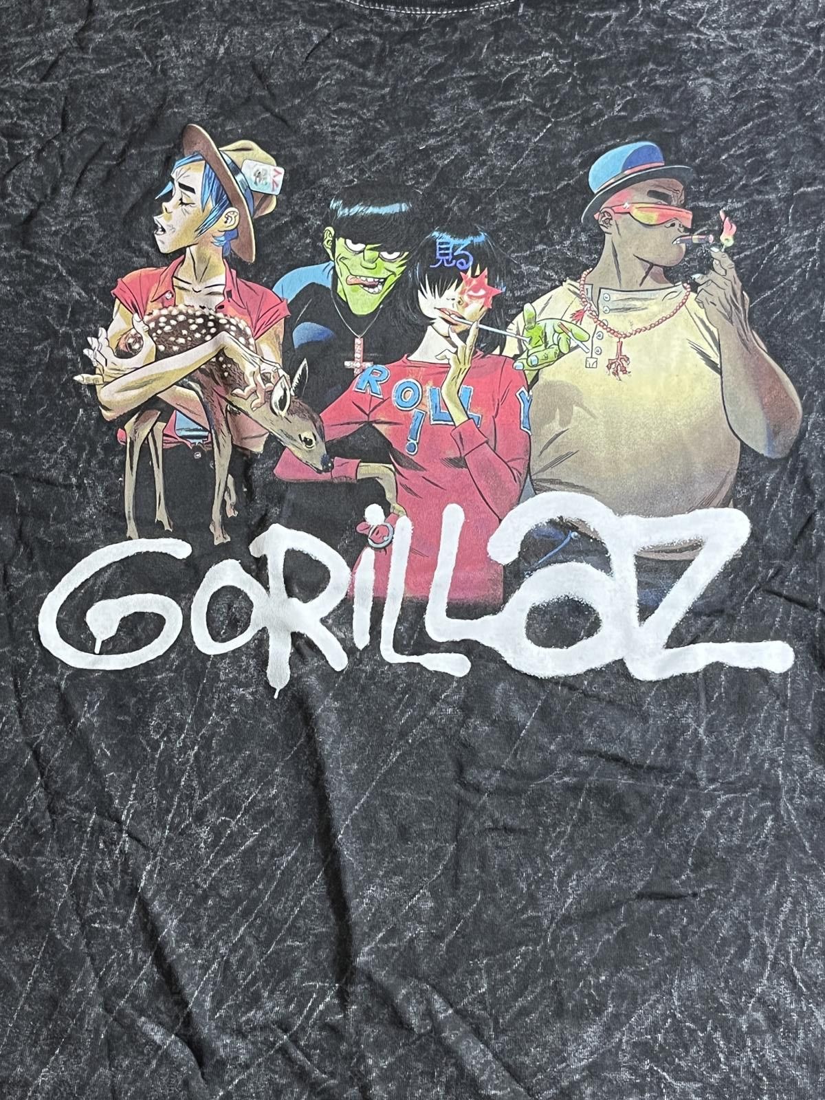 Designer Gorillaz Band T-shirt Group with Deer Stonewashed Shirt M/L Size US L / EU 52-54 / 3 - 3 Thumbnail