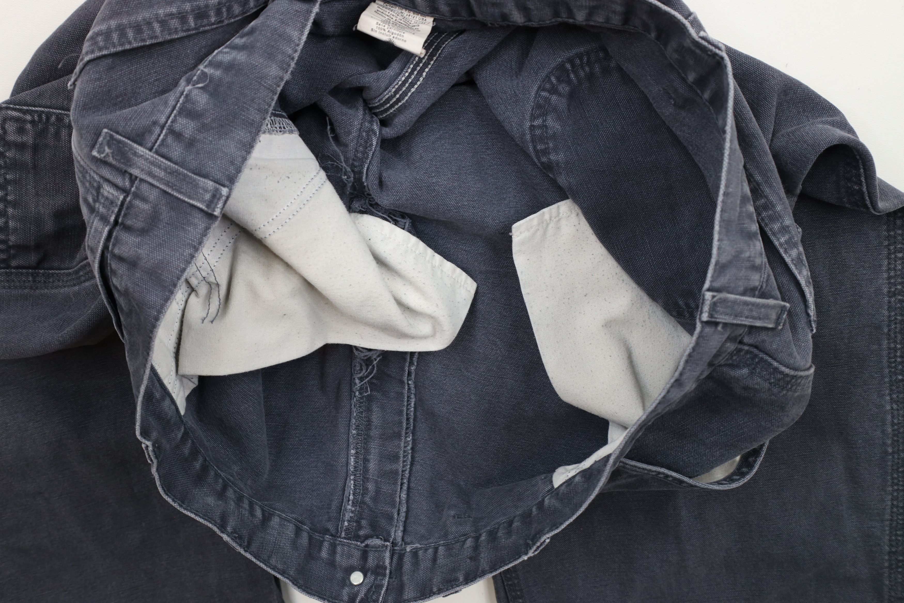 Carhartt × Vintage Vintage Carhartt Canvas Wide Leg Dungaree Pants Petrol Blue Size US 44 / EU 60 - 9 Thumbnail