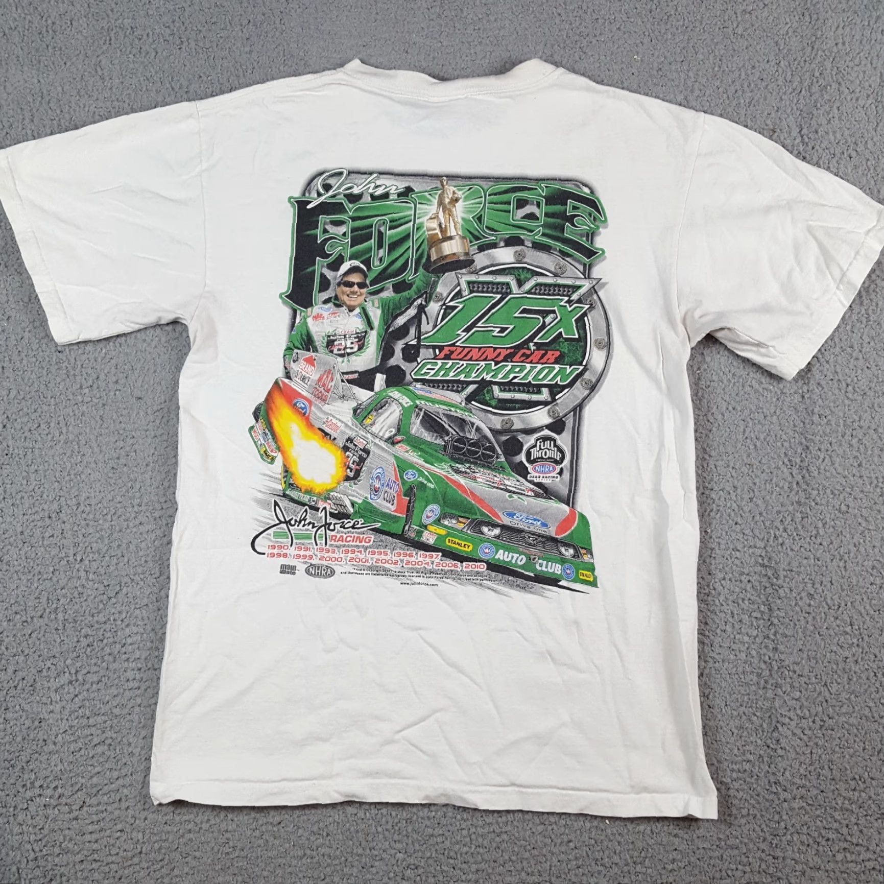Anvil VINTAGE John Force Funny Car Champion NASCAR Race T Shirt Size M Auto Car Flame Racing Size US M / EU 48-50 / 2 - 7 Thumbnail