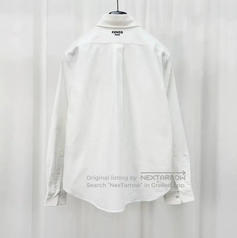 Kenzo KENZO White Long Sleeve Cotton Shirt with Logo . Size S / US 4 / IT 40 - 2 Thumbnail