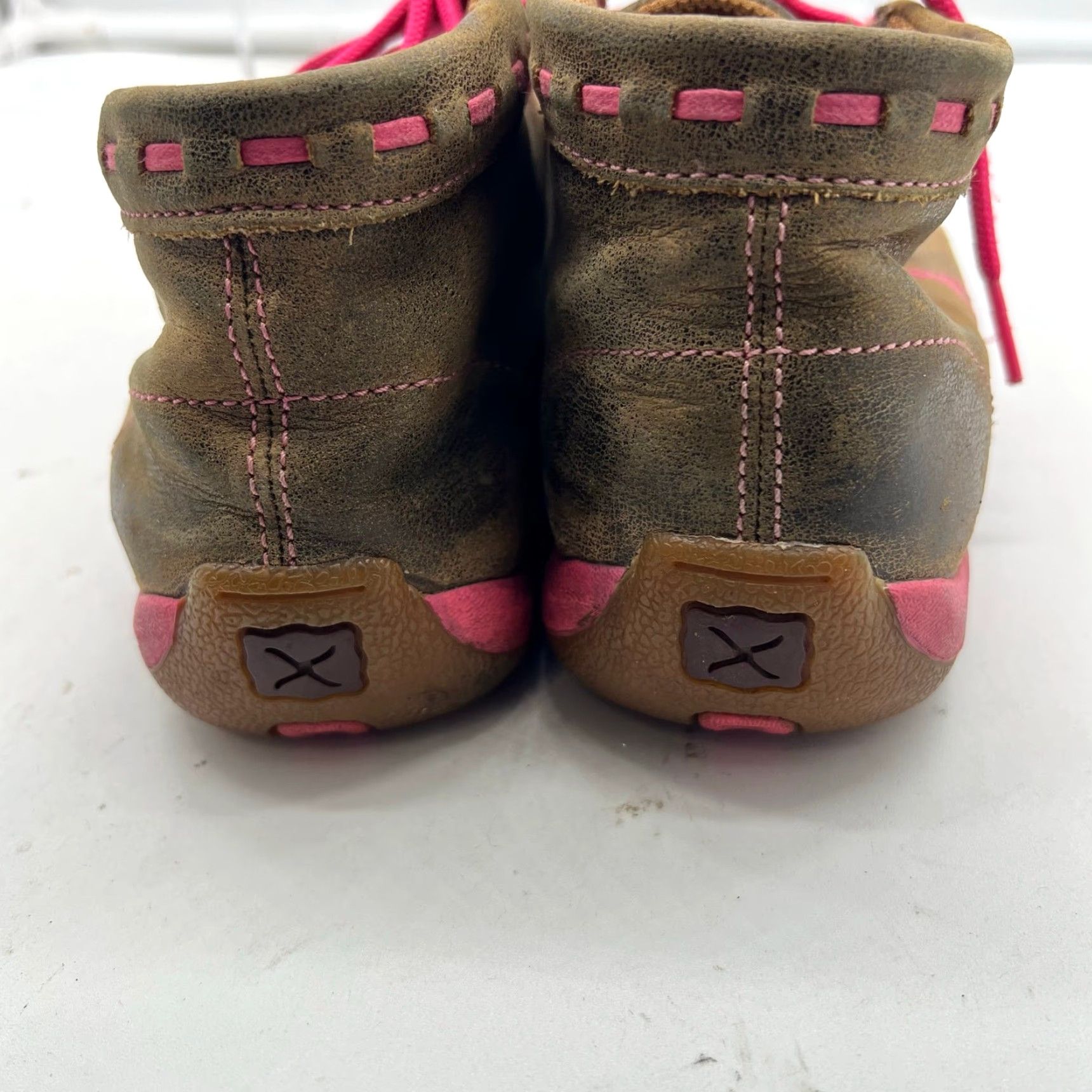 Twisted X Twisted X Chukka Driving Boots Womens 7 Breast Cancer Mocs Brown Leather Ankle Size US 7 / IT 37 - 7 Thumbnail