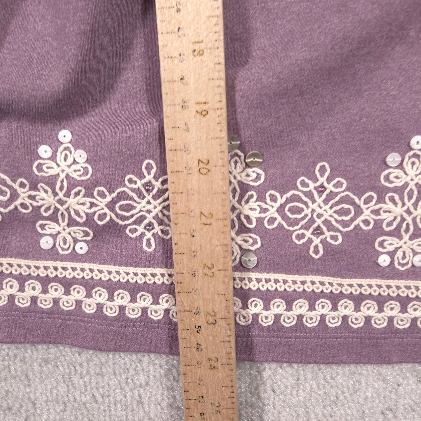 Vintage Alfred Dunner Shirt Womens Small Purple Crochet Sequin 3/4 Sleeve Tunic Top Size S / US 4 / IT 40 - 7 Thumbnail