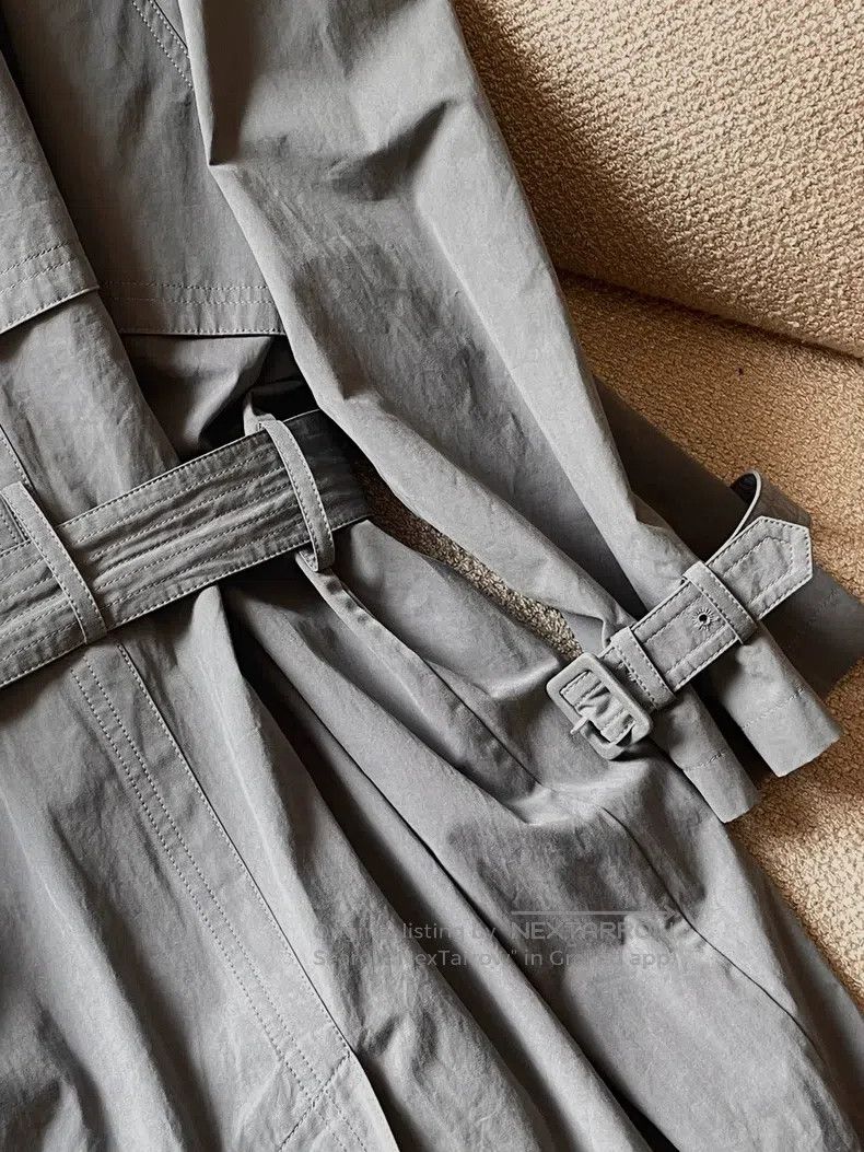 The Row The Row Double-Breasted Smoky Gray Showpiece Trench Coat Size S / US 4 / IT 40 - 4 Thumbnail