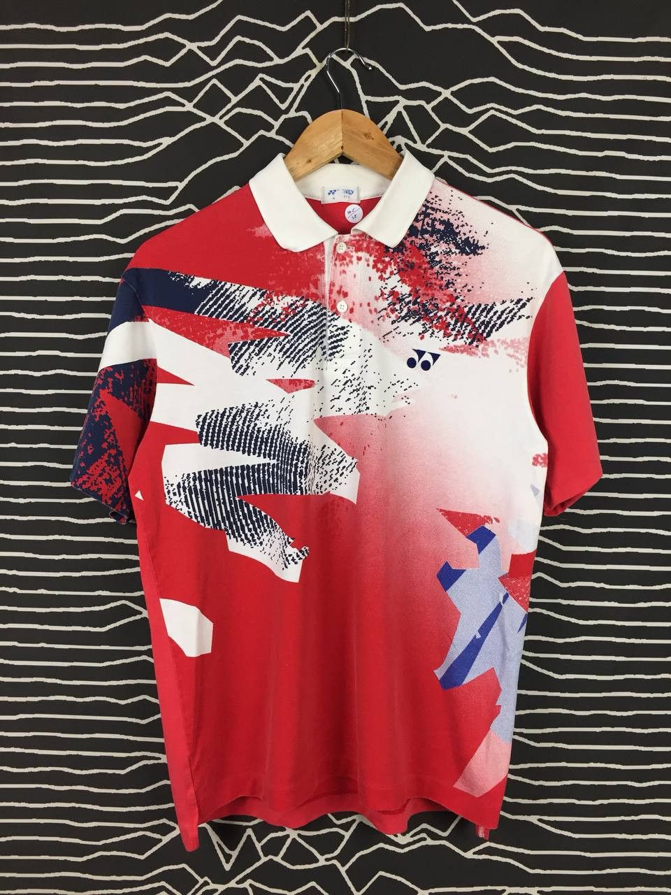 Japanese Brand Vtg 90s 00s Yonex Fullprint Badminton Polo Tee Size US M / EU 48-50 / 2 - 2 Thumbnail