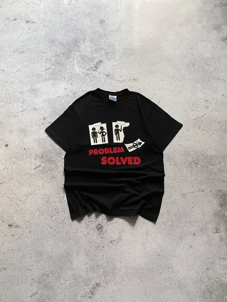 Vintage CRAZY Y2K PROBLEM SOLVED HUMOR VINTAGE T SHIRT Size US M / EU 48-50 / 2 - 2 Thumbnail