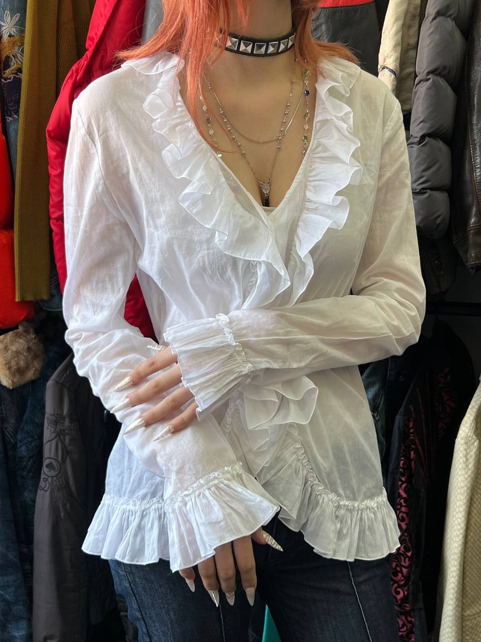 Alexander McQueen Archive SS07 “Lee McQueen Era” Blouse Ruffled shirt Size M / US 6-8 / IT 42-44 - 1 Thumbnail