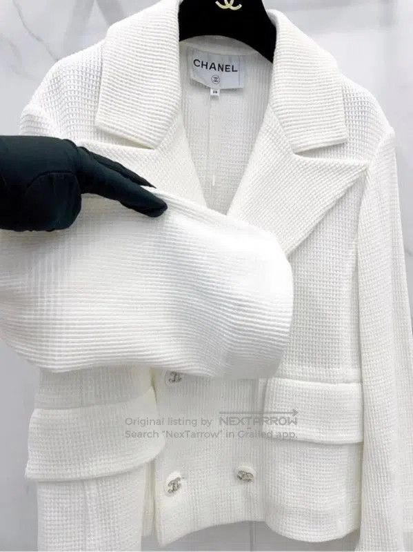 Chanel Chanel White Cotton Women's Jacket . Size S / US 4 / IT 40 - 4 Thumbnail