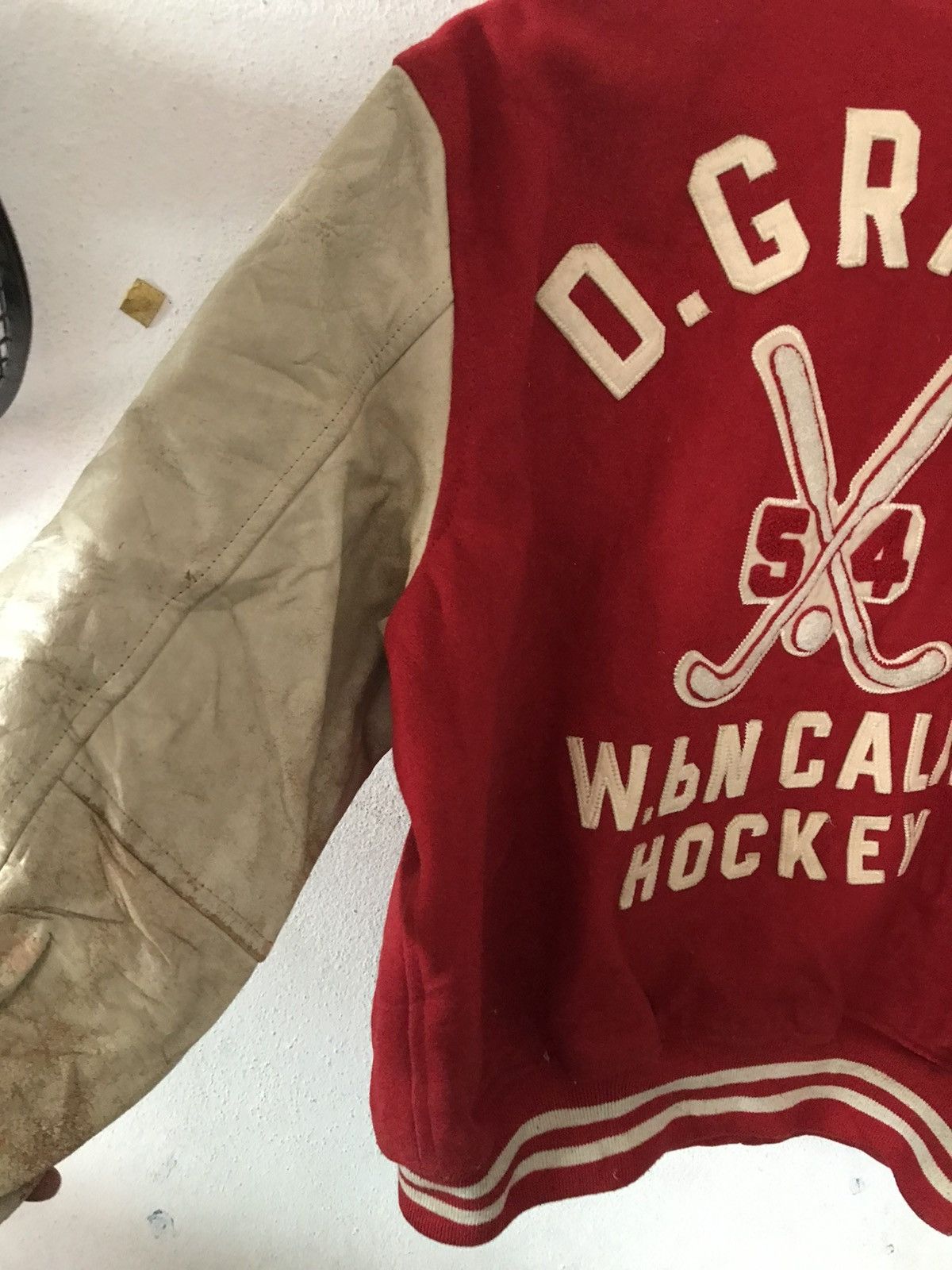 Leather Vintage D.GRACE VARSITY JACKET Size US M / EU 48-50 / 2 - 9 Thumbnail