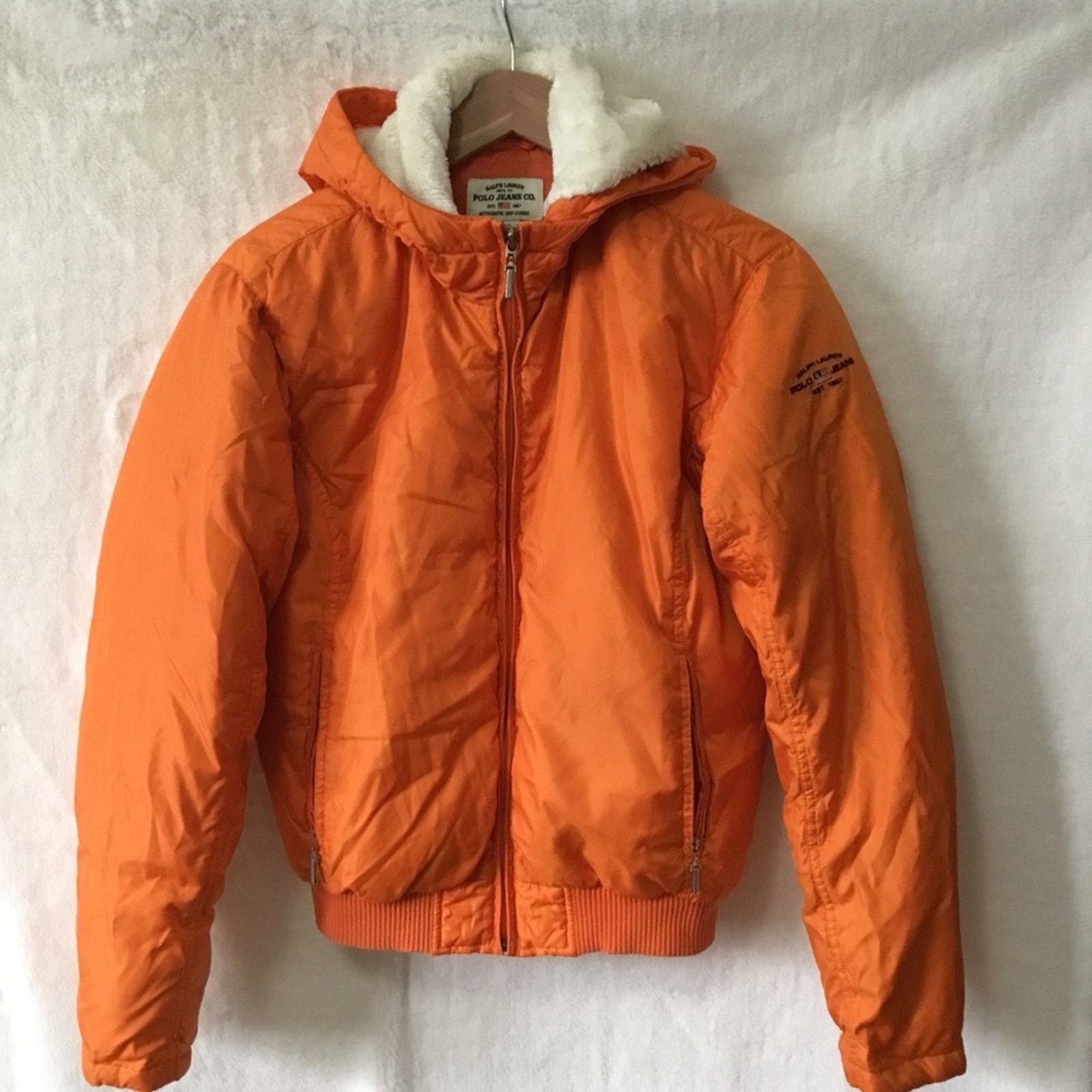Polo Ralph Lauren Ralph Lauren Polo Jeans Co Orange Down Puffer Jacket Size S / US 4 / IT 40 - 1 Thumbnail