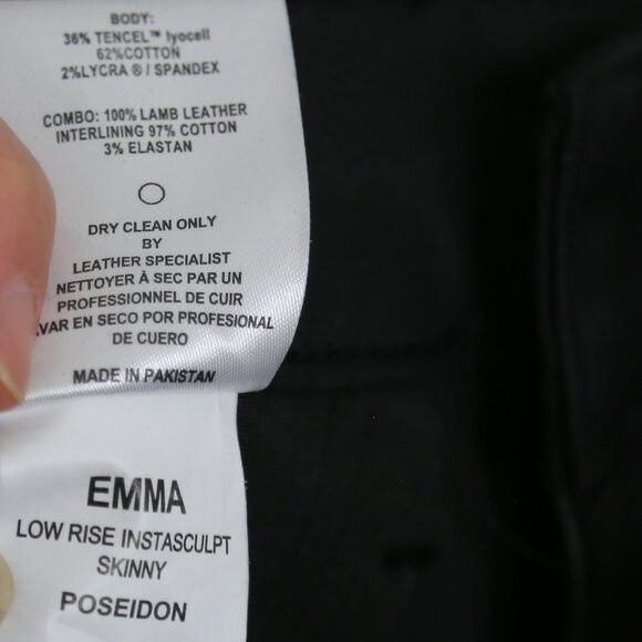 DL1961 DL1961 Emma Waxed Skinny Low Rise Instasculpt Poseidon Pants Size 25" / US 0 / IT 36 - 8 Thumbnail