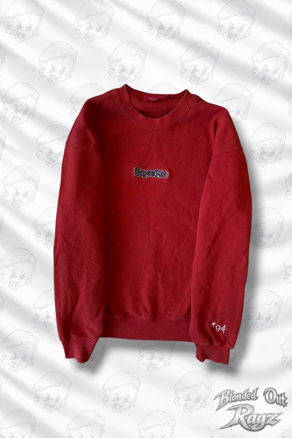 Supreme Supreme Gonz Logo Crewneck Sweatshirt Red Size US M / EU 48-50 / 2 - 1 Thumbnail