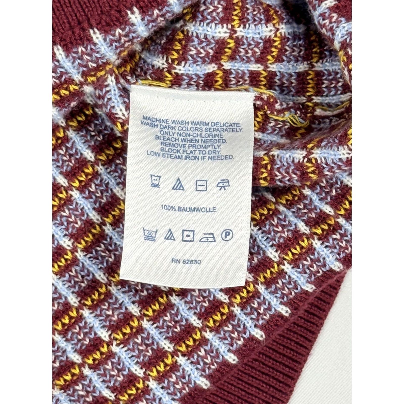 Lands' End VINTAGE Lands' End Womens 3X Burgundy Supima Cotton Grid Knit Crewneck Pullover Sweater Size XXL / US 16-18 / IT 52-54 - 5 Thumbnail