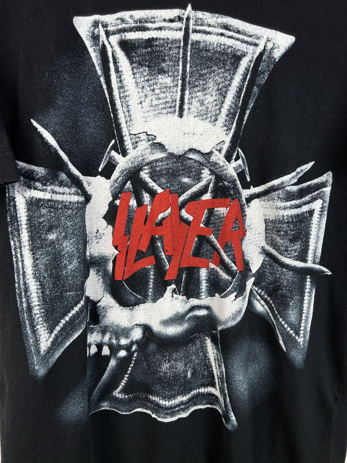 Band Tees 90s Vintage Slayer Double Sided Print Eagle Rare T-Shirt Size US XL / EU 56 / 4 - 2 Thumbnail