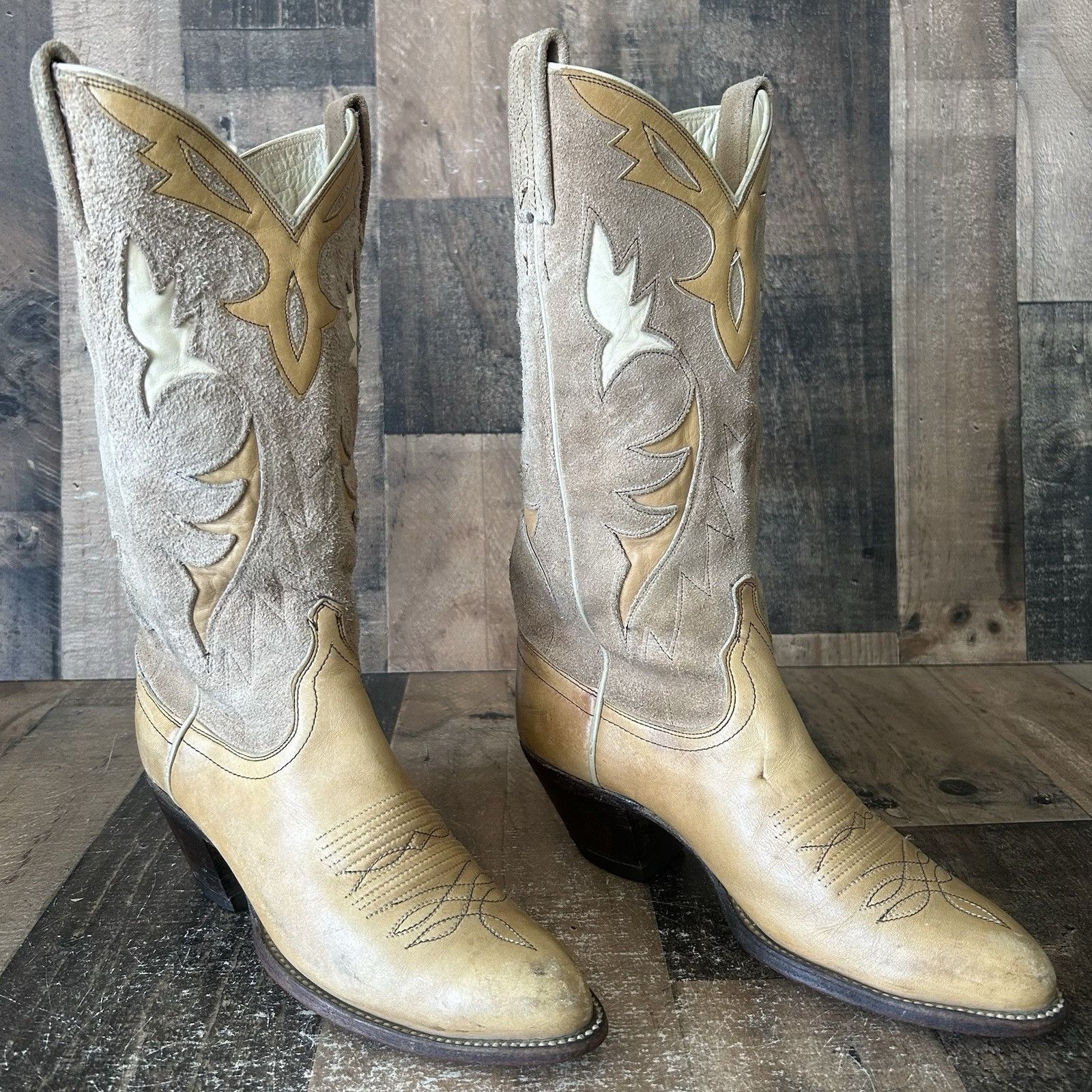 Dan Post Dan Post 4231 Suede Leather Inlay Cowboy Boots Womens 7.5 C Size US 7.5 / IT 37.5 - 2 Thumbnail