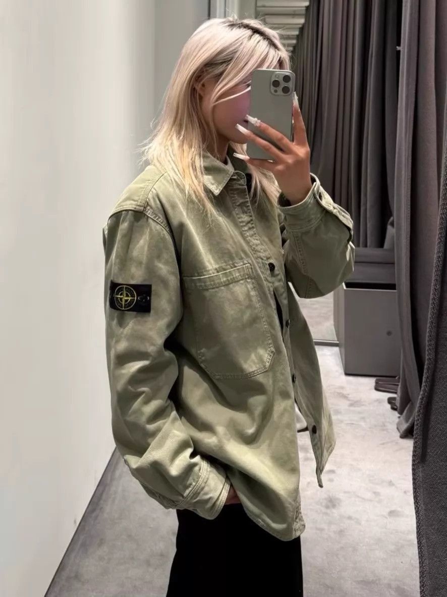 Stone Island Green Long-Sleeve Button-Up Shirt Size US M / EU 48-50 / 2 - 1 Thumbnail