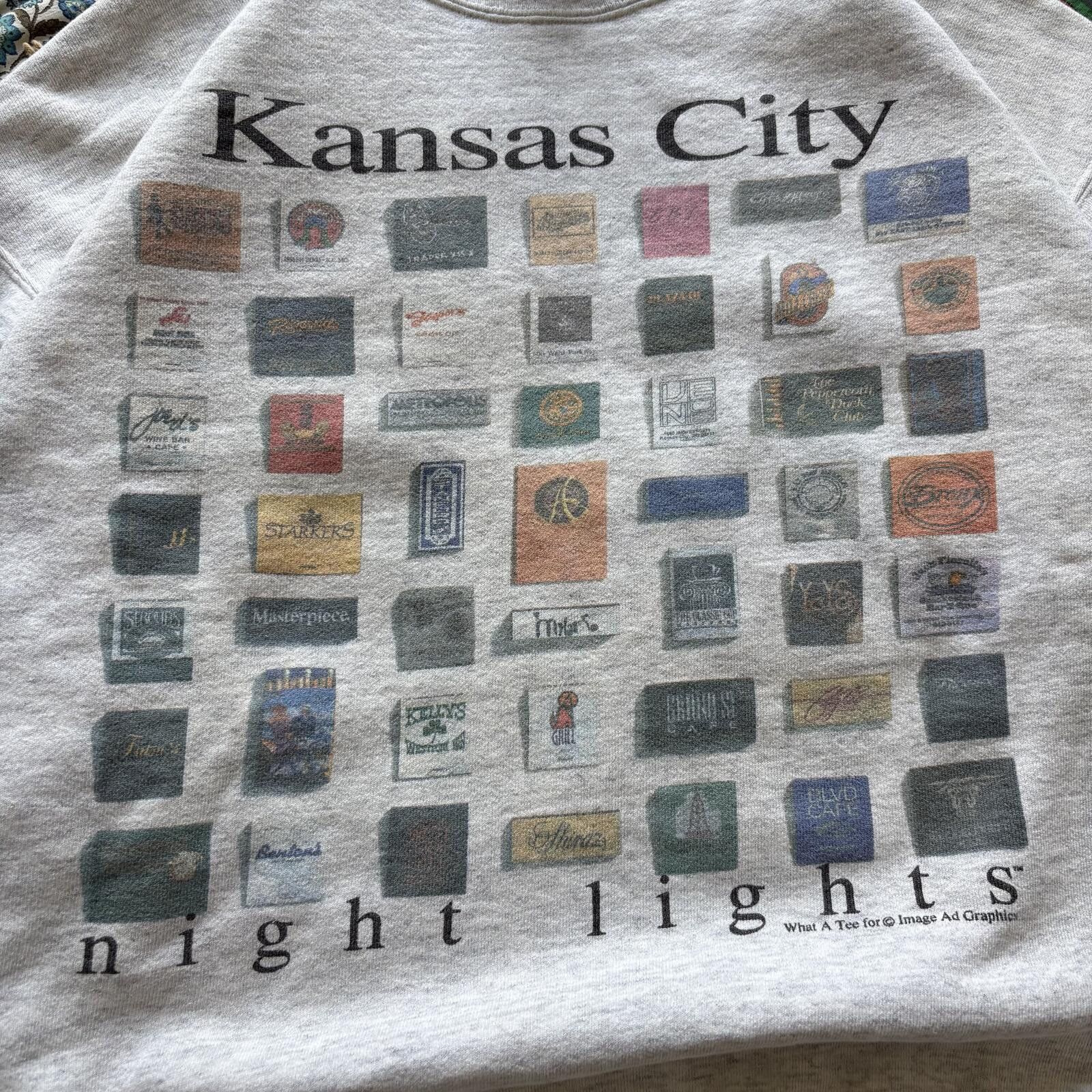 Delta Vintage 90s Kansas City Night Lights Matches Sweatshirt Size US XL / EU 56 / 4 - 3 Thumbnail