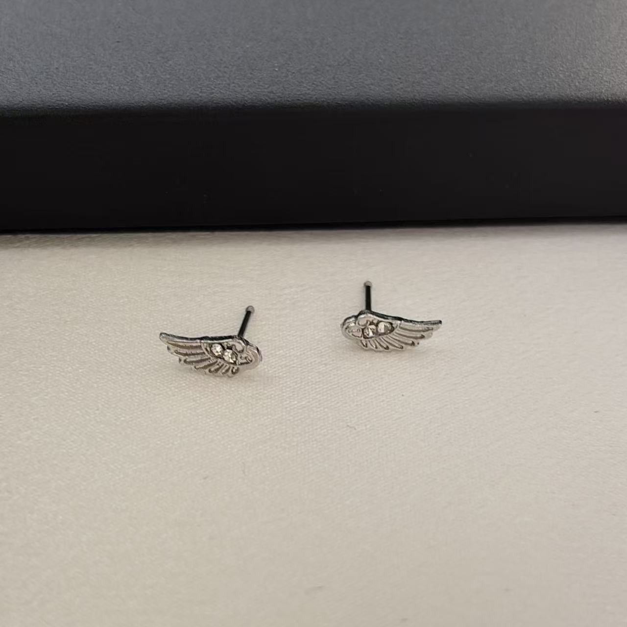 Small Angel Wings Stud Earrings for Men Women