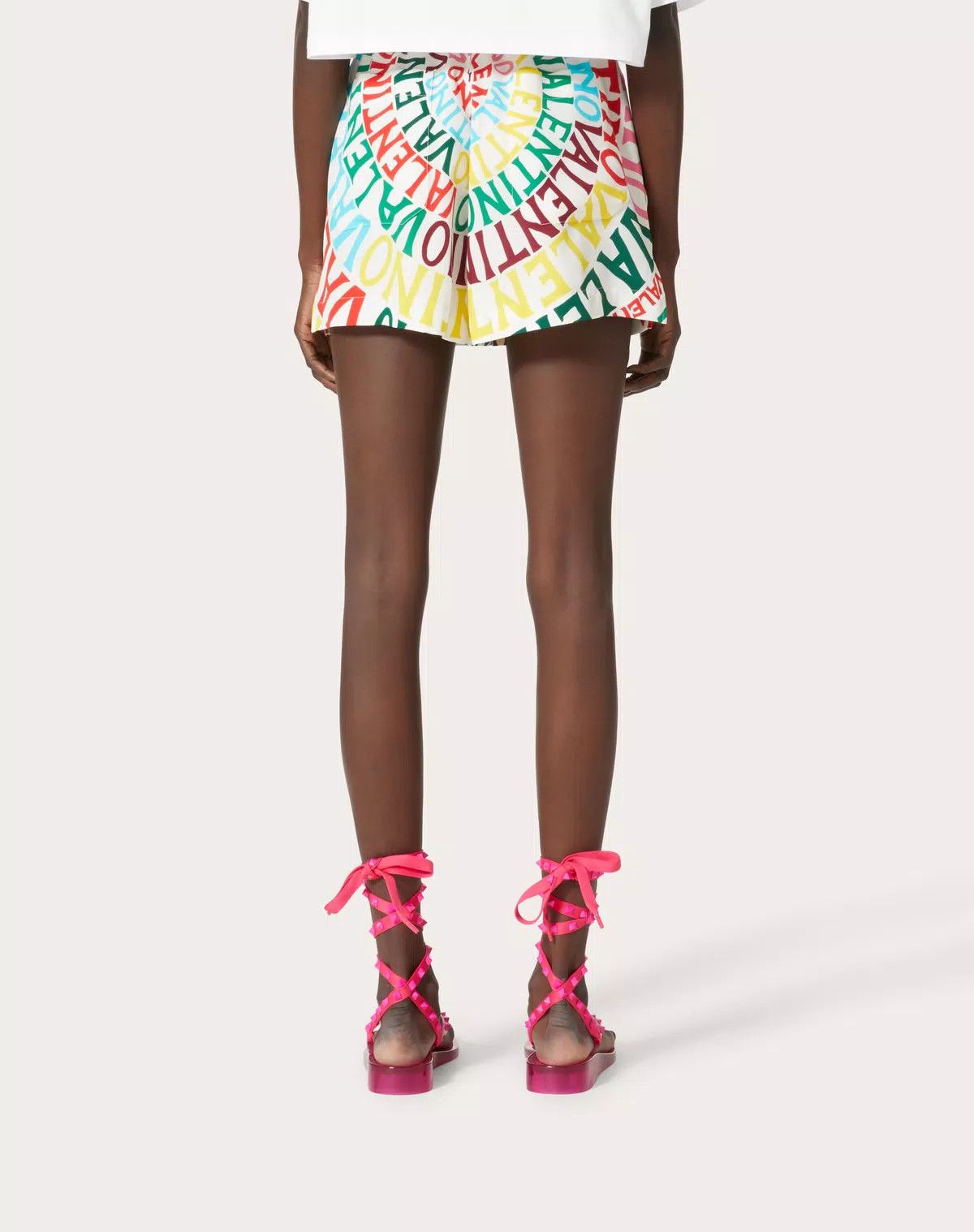 Valentino o1s1wg110625 Loop Shorts In Crepe De Chine in Multicolor Size 30" / US 8 / IT 44 - 5 Thumbnail