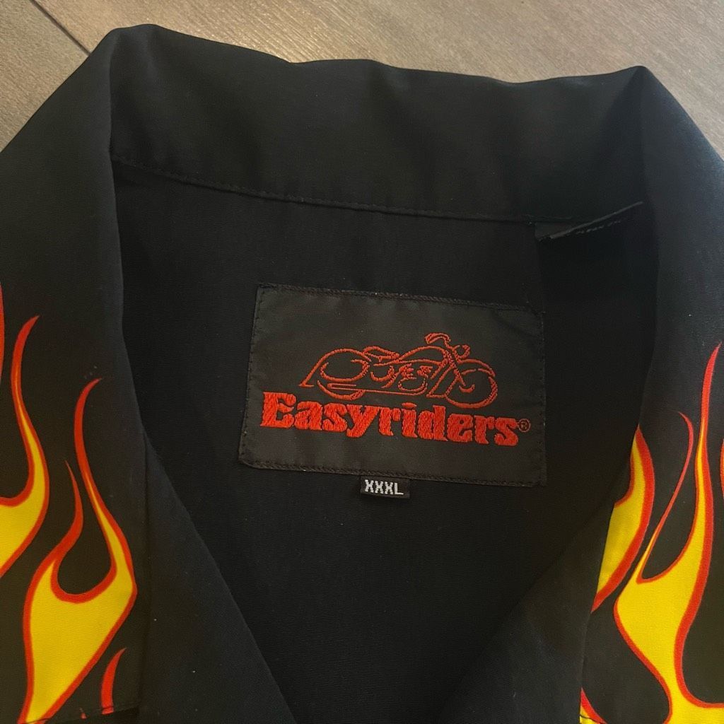 Harley Davidson Easy Riders Yellow Flames Black Gray Red Button Down Men 2XL Size US XXL / EU 58 / 5 - 3 Thumbnail