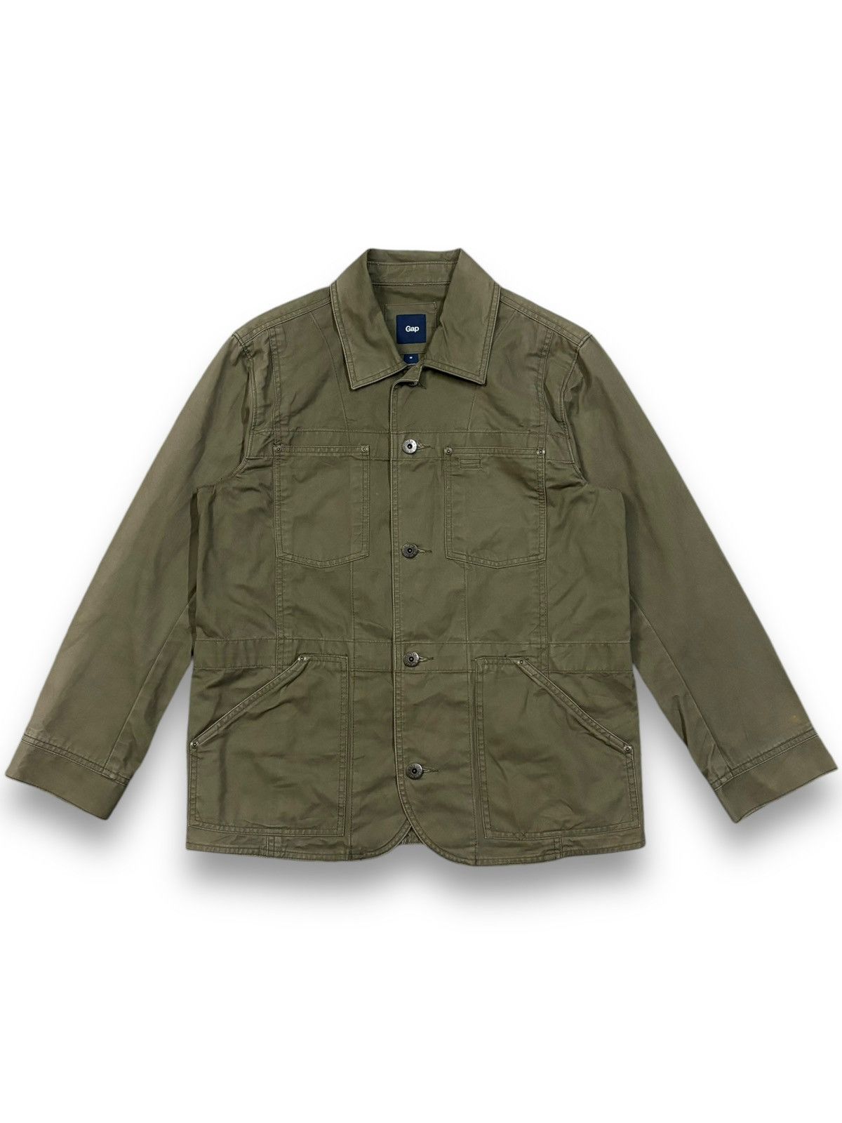 Balenciaga × Gap × Yeezy Vintage Gap Khaki Green Tactical Military Field Jacket Size US M / EU 48-50 / 2 - 2 Thumbnail