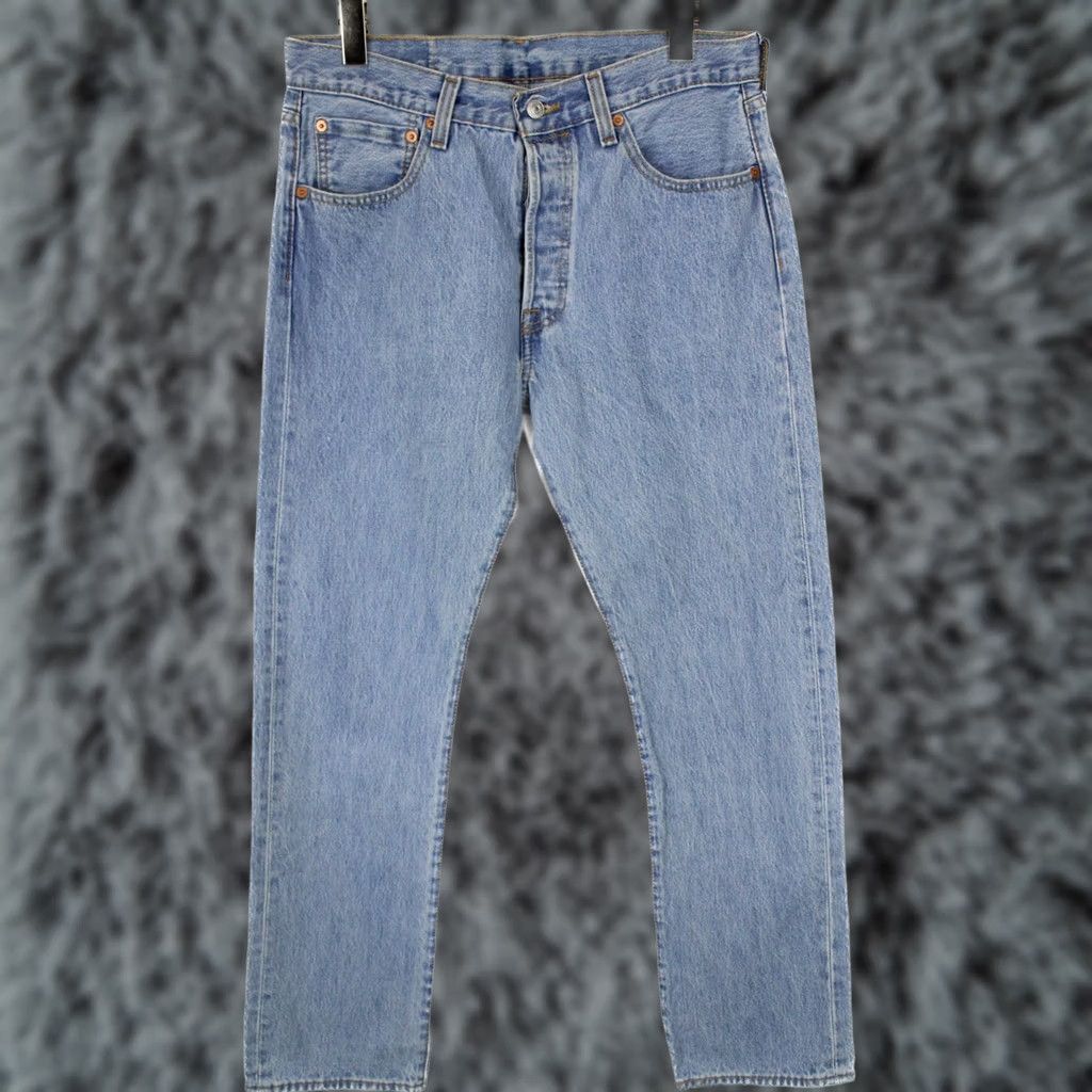 Levi's LEVI'S 501 Jeans W32/L32 Distressed Straight Mens Blue Refurbished Patch Details For Size US 32 / EU 48 - 1 Thumbnail