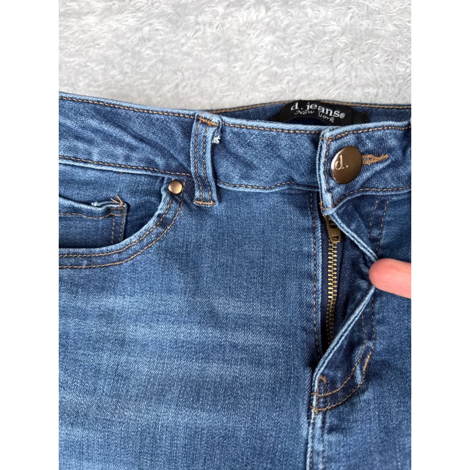 Vintage Maurices Jeans Womens 28x30 Blue Denim Mid Rise 28 30 5-Pocket Distressed Flared Bootcut Cotton Blend USA Size 34" / US 12 / IT 48 - 5 Thumbnail