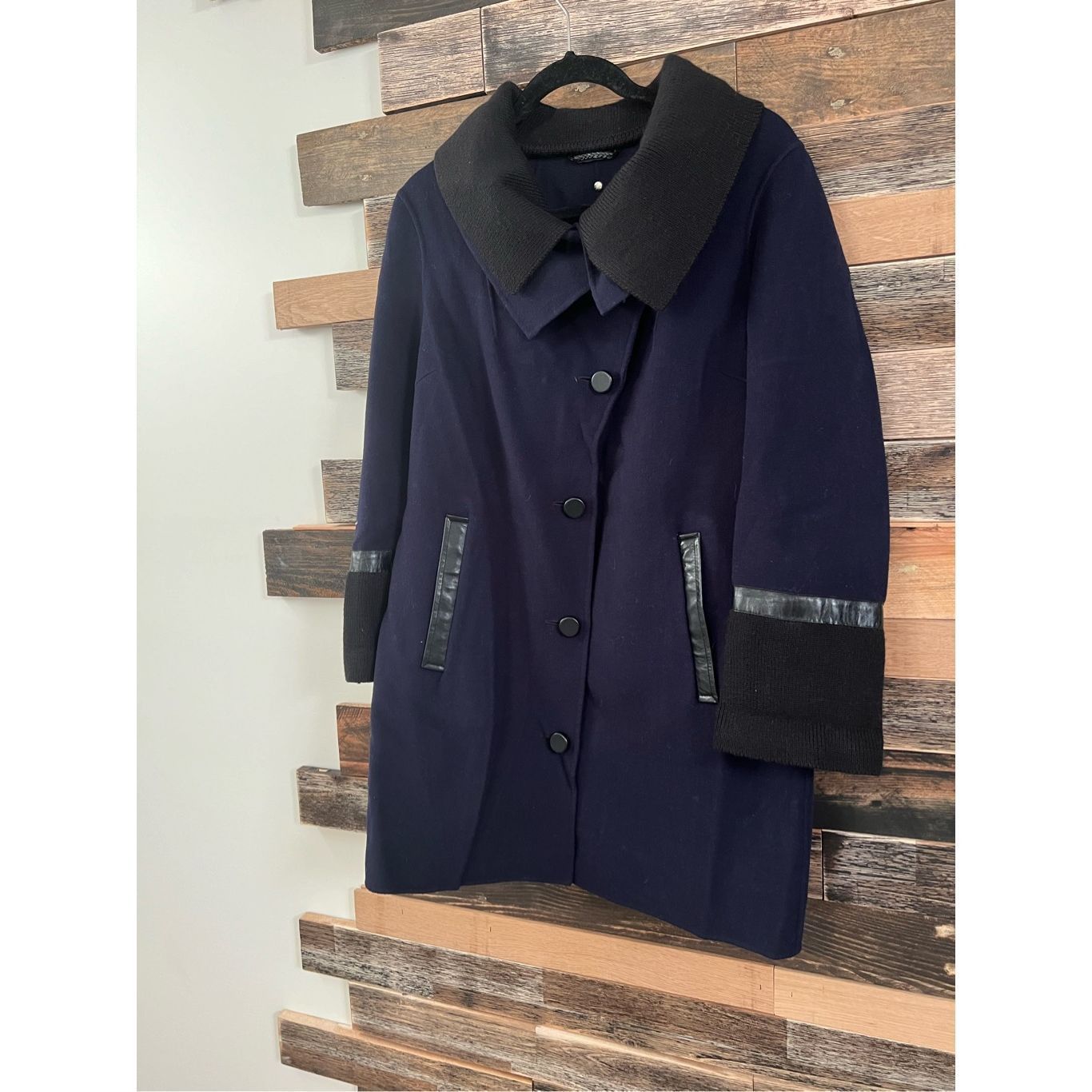 Mackage Mackage Wool Navy Blue/Black Jacket Coat fit sz M Size M / US 6-8 / IT 42-44 - 2 Thumbnail