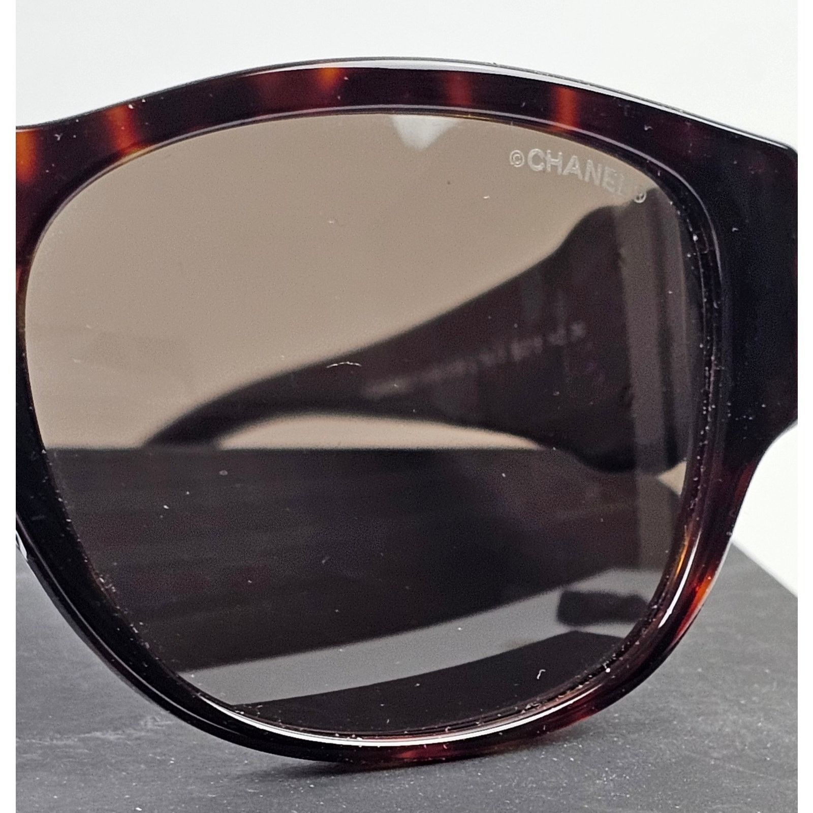 Chanel CHANEL Rectangle DARK HAVANA BROWN Sunglasses Size ONE SIZE - 7 Thumbnail