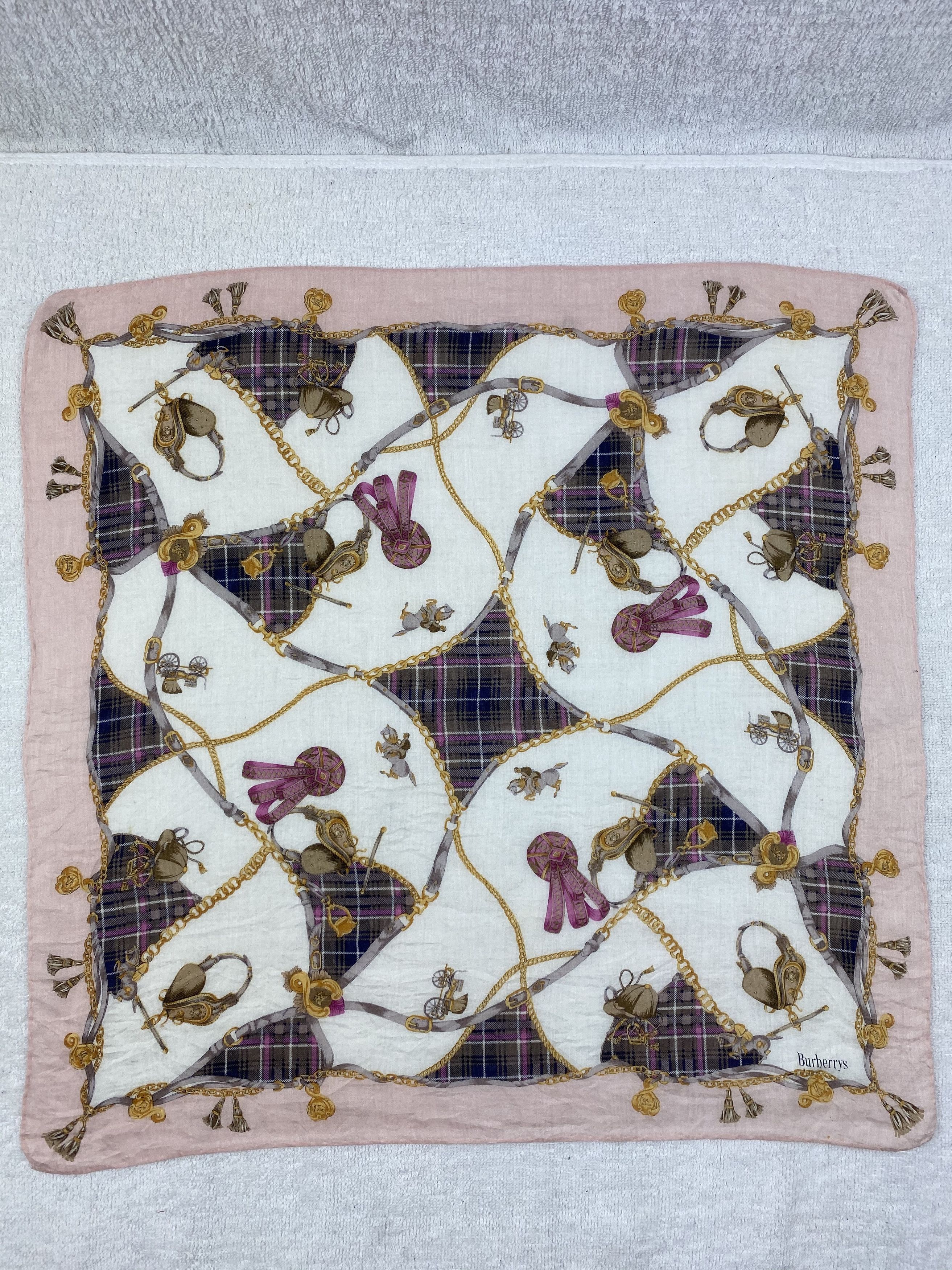 Burberry Vintage Burberrys Handkerchief / Bandana / Neckerchief Size ONE SIZE - 3 Thumbnail