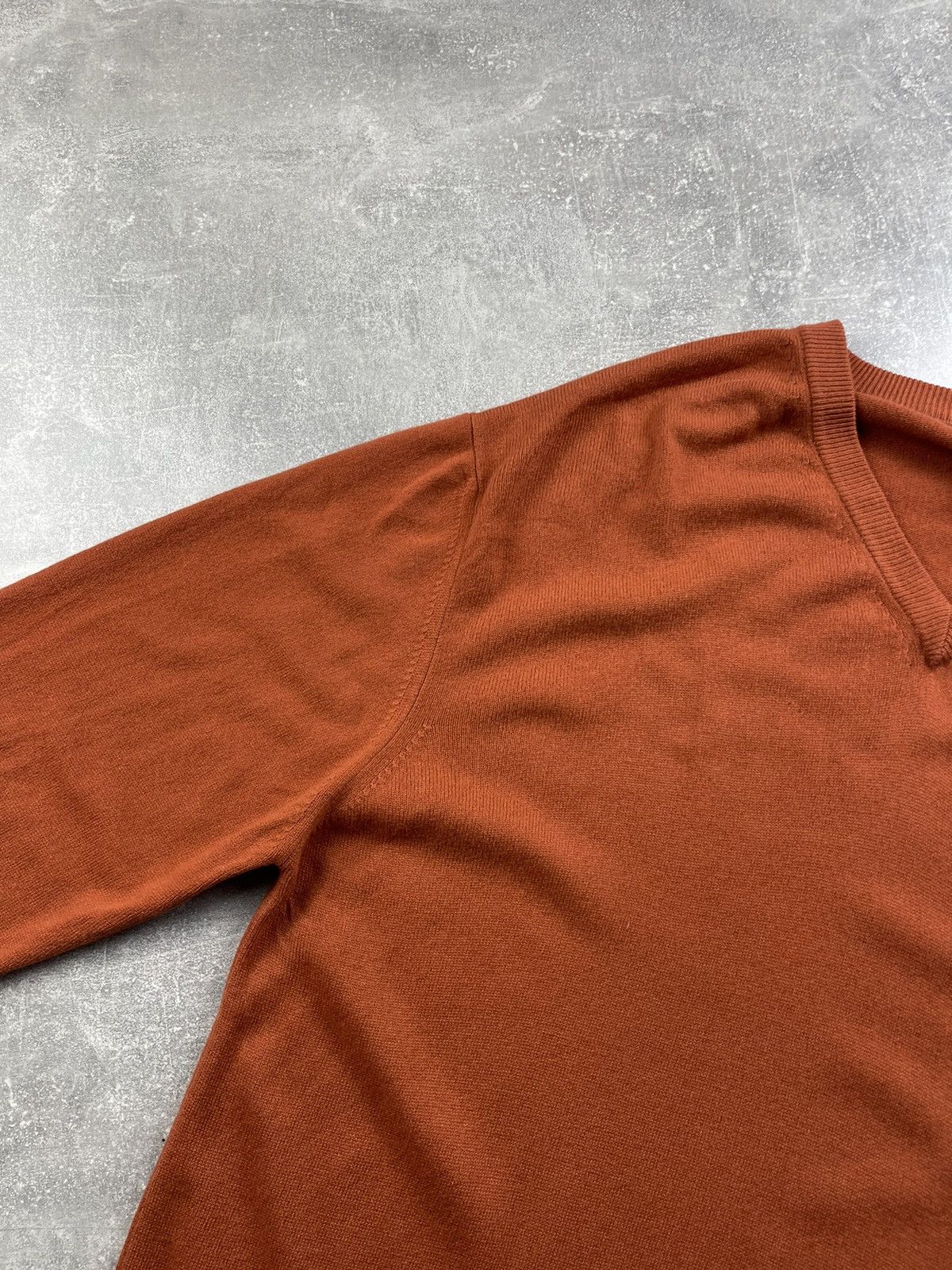 Brioni Brioni 100%Cashmere Luxury V-Neck Knit Orange Sweater Brown Size US L / EU 52-54 / 3 - 6 Thumbnail
