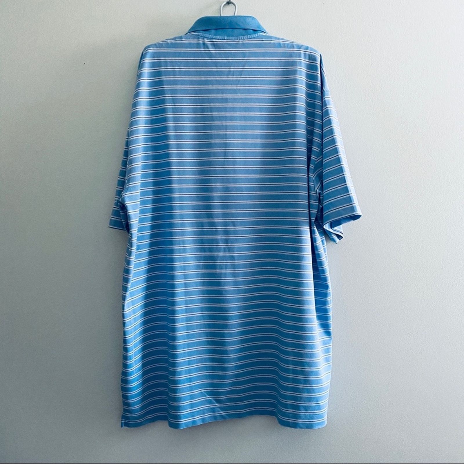 Nike Nike light blue striped short sleeve polo Size US XL / EU 56 / 4 - 3 Thumbnail
