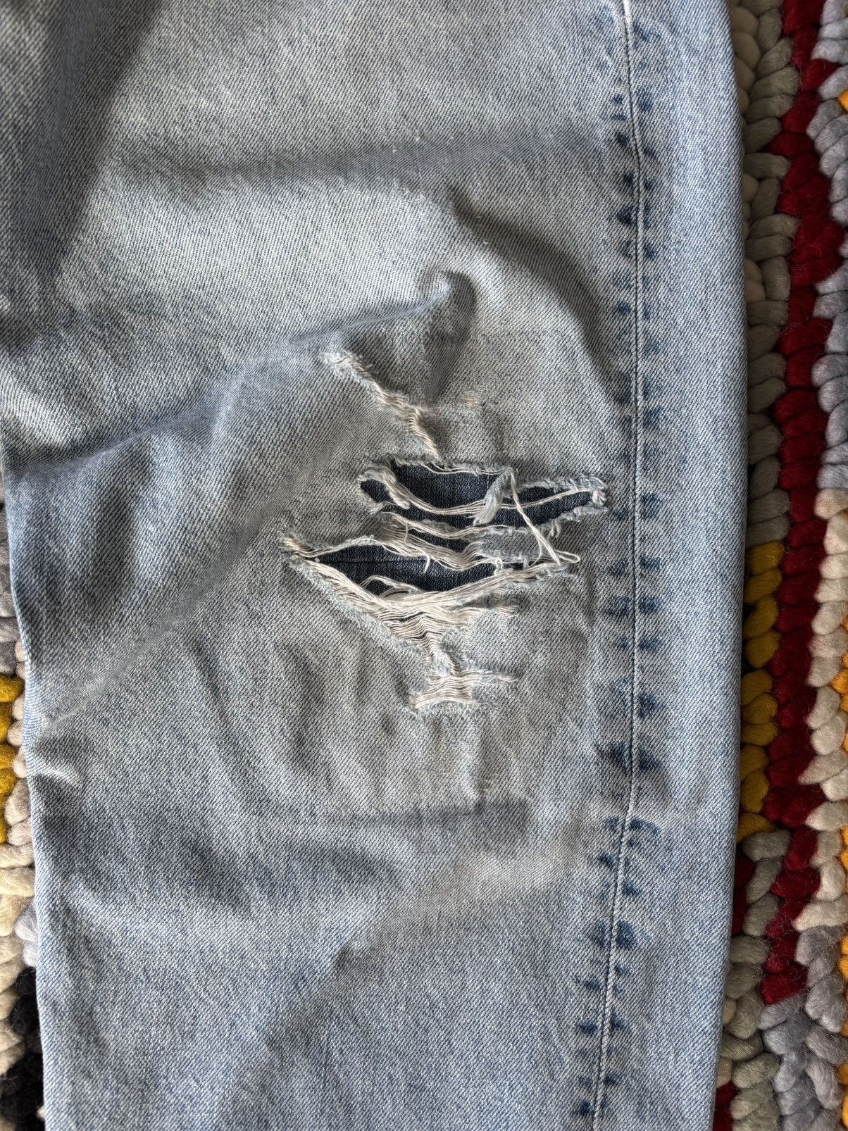 Levi's Vintage Clothing Vintage Trashed Levis Light Wash Size US 36 / EU 52 - 2 Thumbnail