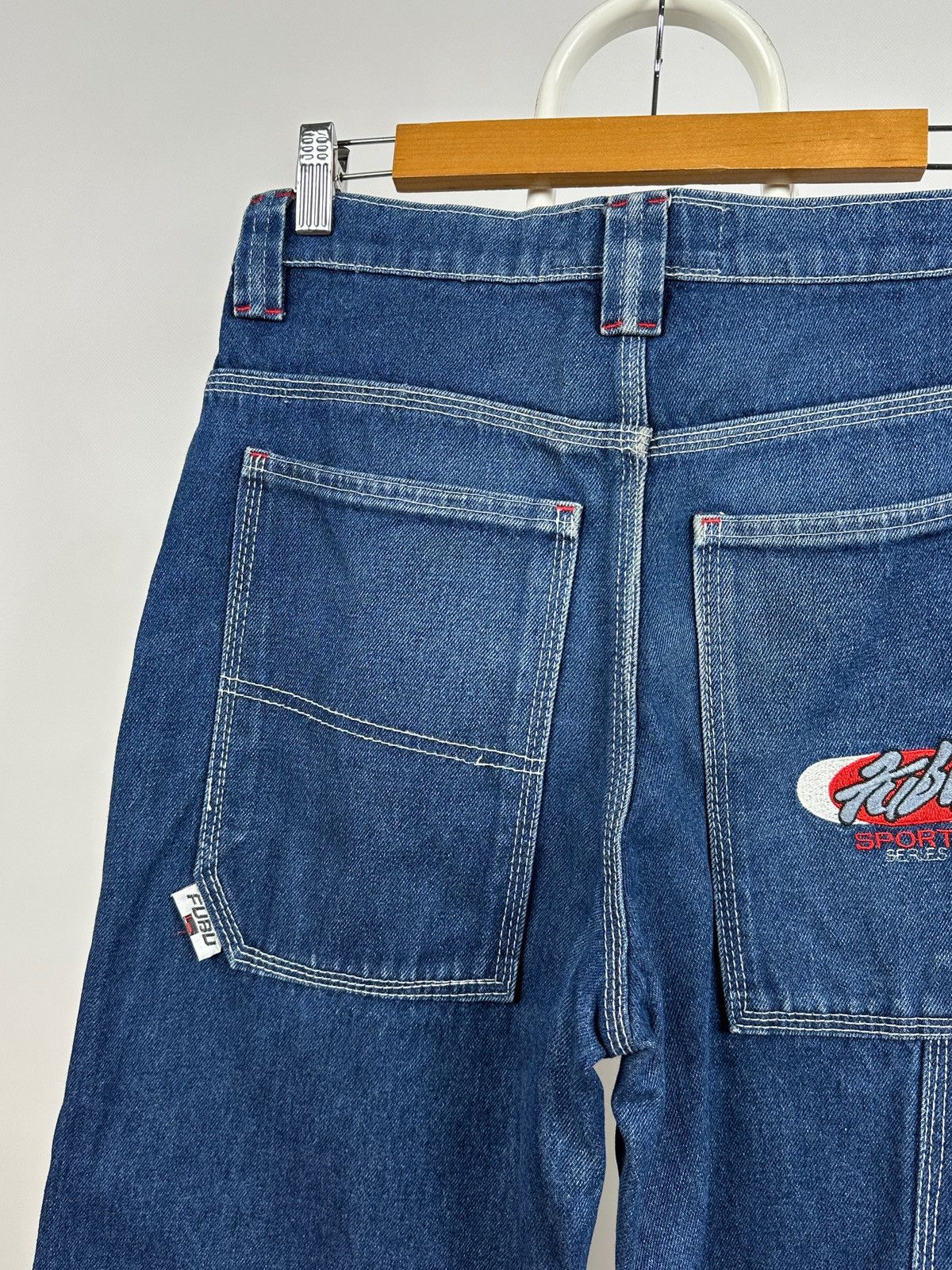 Fubu Vintage Fubu Sports Cargo Baggy Denim Pants Rap Style Size US 28 / EU 44 - 14 Thumbnail