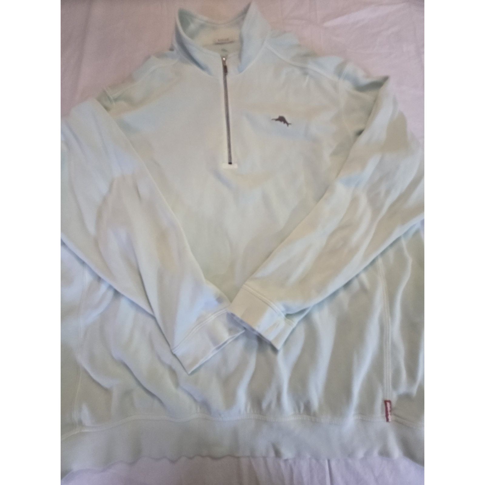 Tommy Bahama Tommy Bahama Quarter Zip Long Sleeve Pale Green Pullover Size US XXL / EU 58 / 5 - 1 Thumbnail
