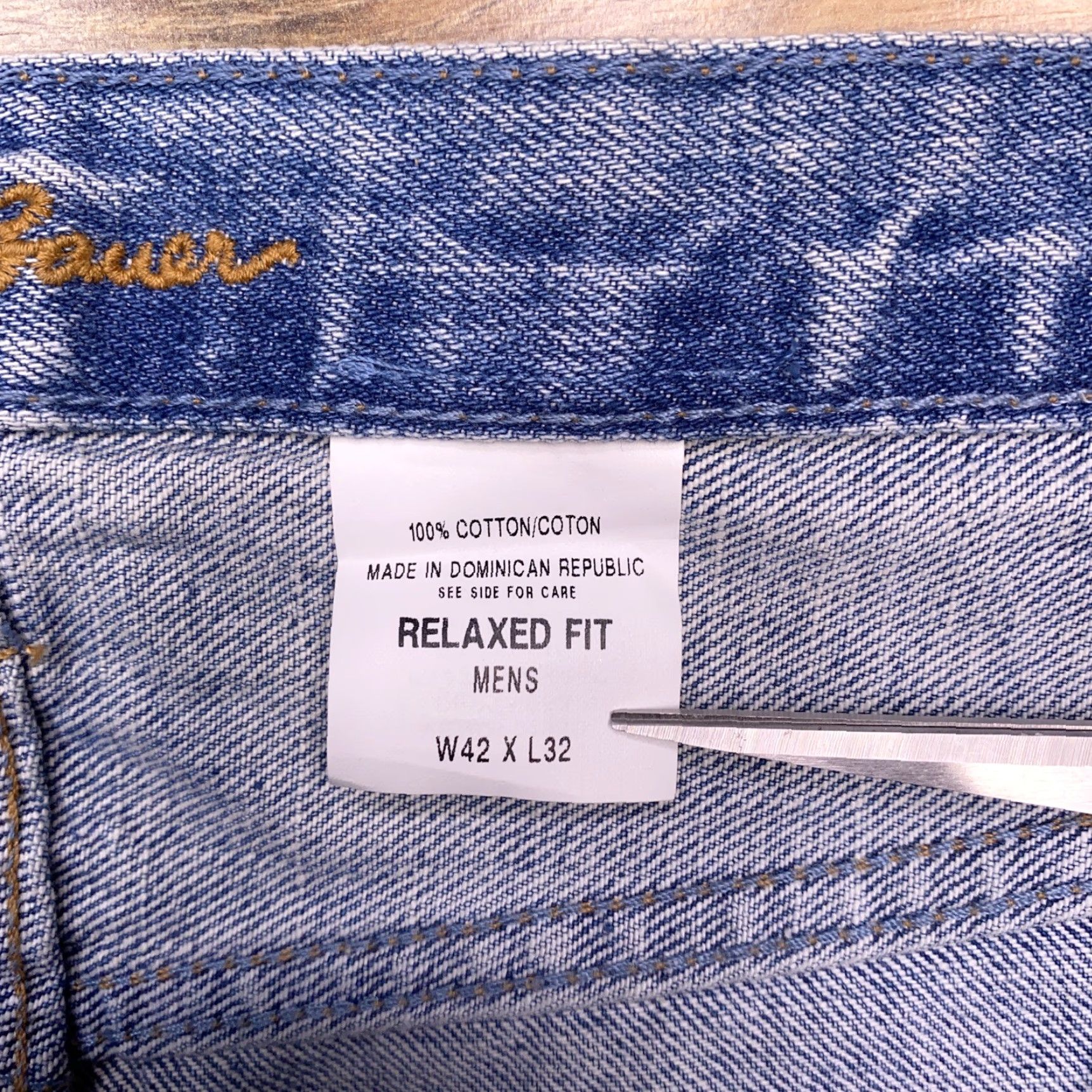 Eddie Bauer Eddie Bauer Jeans Mens 42x32 Relaxed Fit Stone Washed Blue Denim Logo 5-Pocket Straight Medium Wash Size US 42 / EU 58 - 5 Thumbnail
