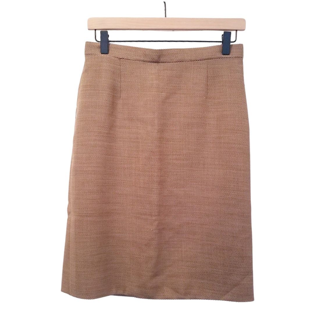 Calvin Klein calvin klein collection wool midi pencil skirt sz 4 tan Size 27" / US 4 / IT 40 - 1 Thumbnail