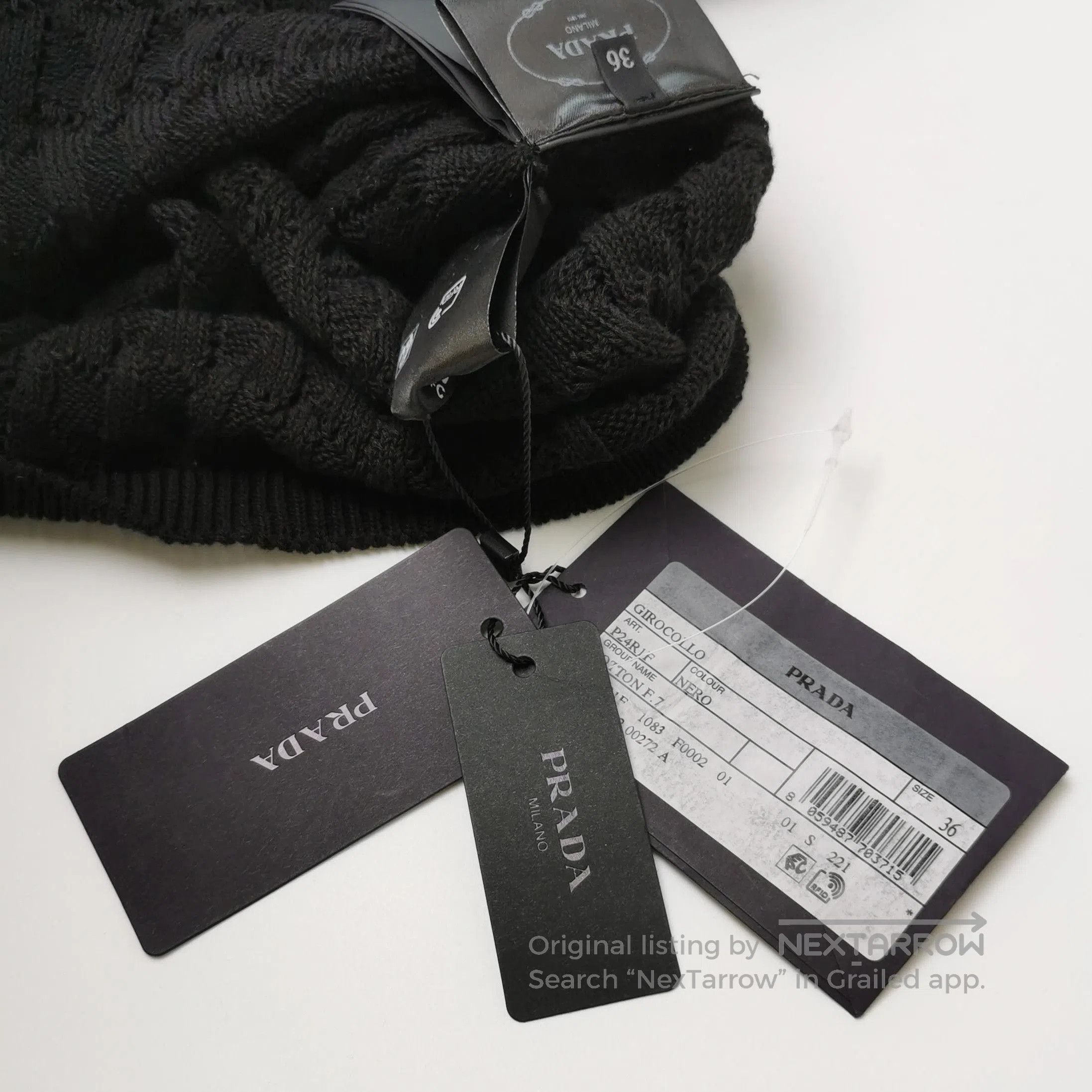 Prada Prada Black Long Sleeve Knit Top . Size XS / US 0-2 / IT 36-38 - 3 Thumbnail