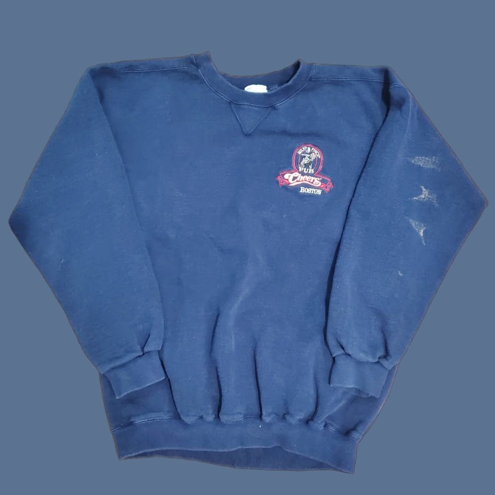 Lee VINTAGE Lee Sweatshirt Crew Neck Pullover USA 90s Graphic Embroidered Navy Blue Medium Unisex Adults Size US M / EU 48-50 / 2 - 1 Thumbnail