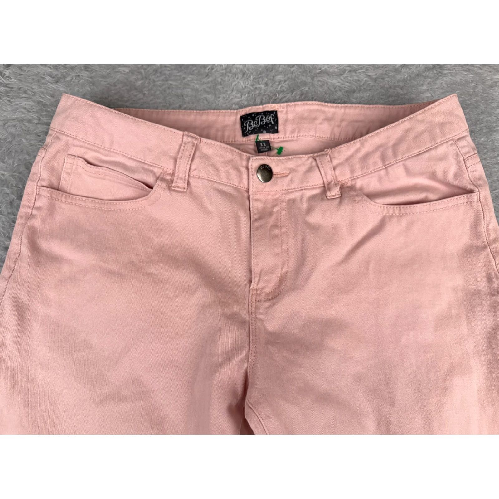 Vintage BeBop Juniors 11 Pink Denim Tapered Jeans Mid Rise 32x27 Womens Size 32" / US 10 / IT 46 - 4 Thumbnail