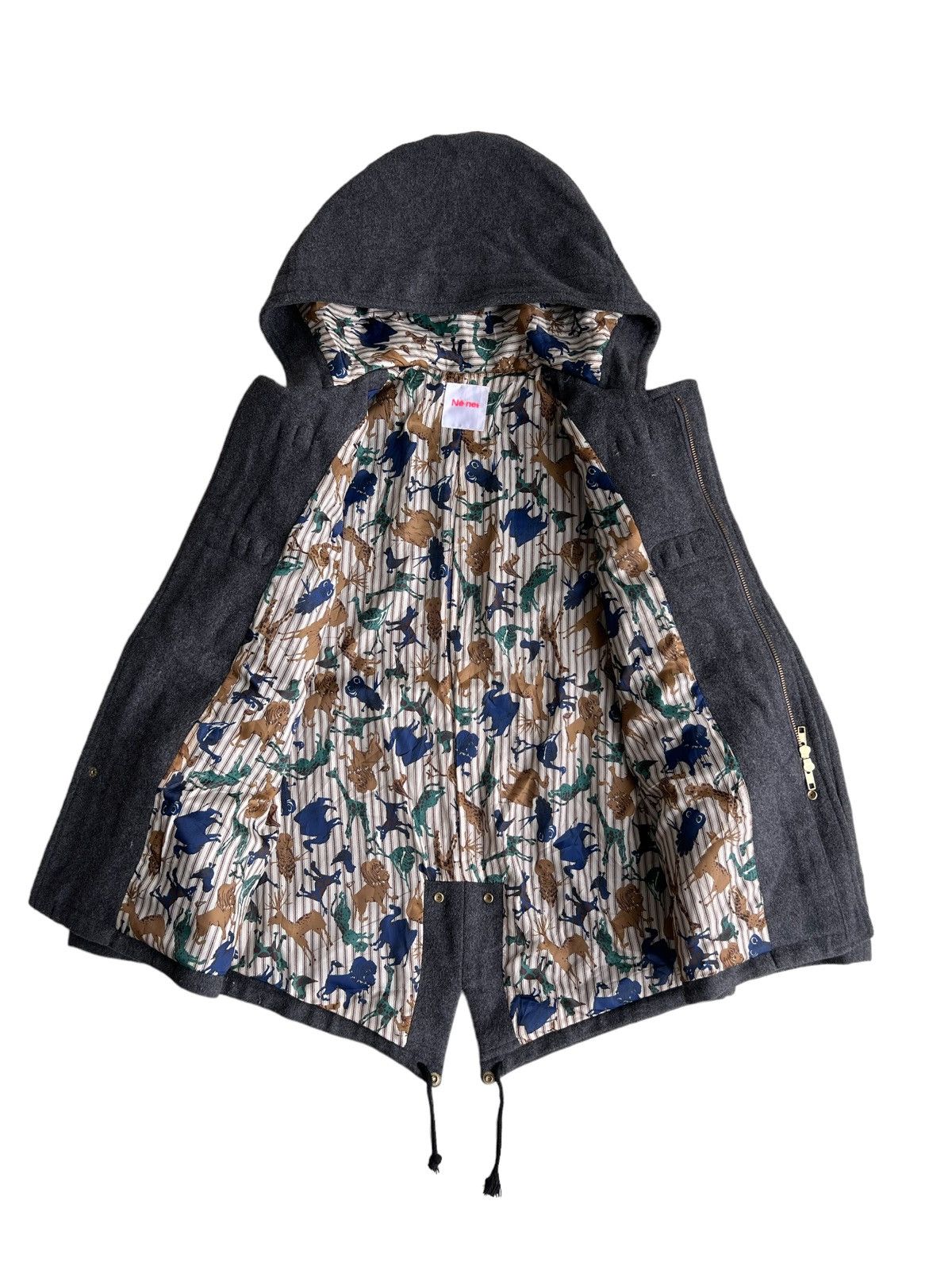 Final Home OG Ne-Net 🇯🇵 Cats Animal Print Wool Blend Duffle Coat Size US S / EU 44-46 / 1 - 2 Thumbnail