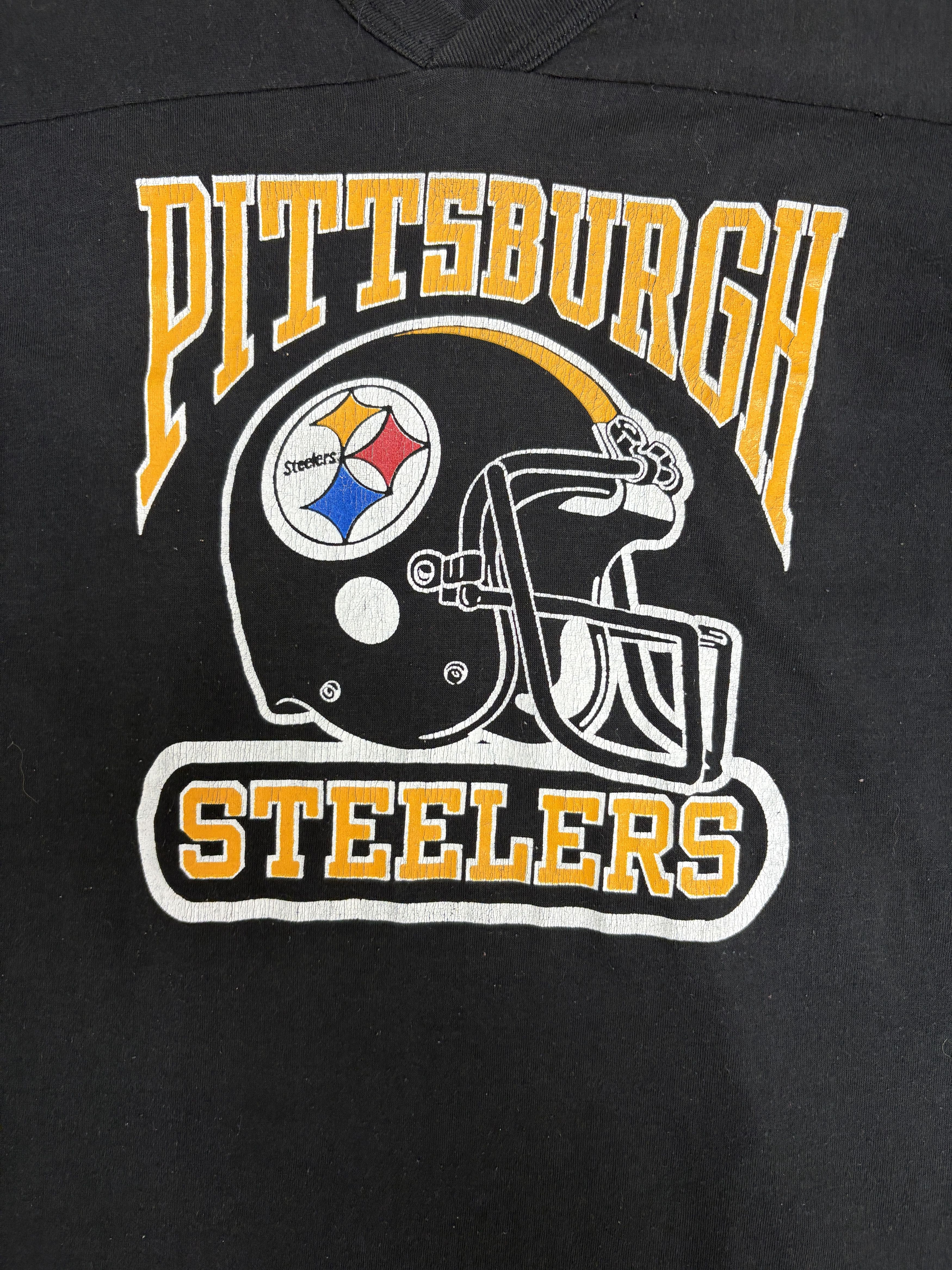 Logo 7 × Vintage Pittsburgh Steelers Vintage Logo 7 Black T-Shirt Tee Size US M / EU 48-50 / 2 - 2 Thumbnail