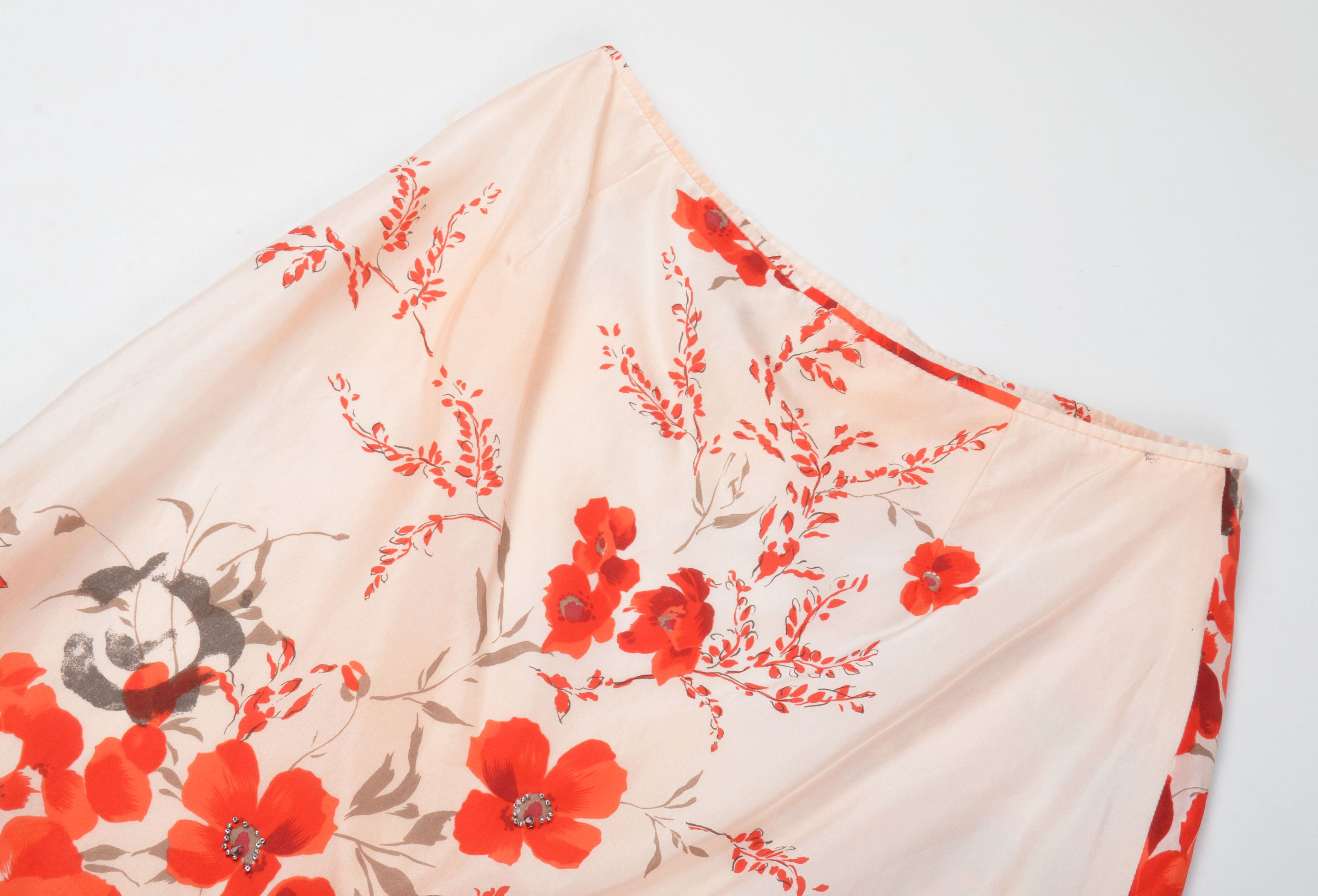 Hugo Boss Hugo Boss Floral 100% Silk Beaded Fairy Coquette Skirt Size 29" - 5 Thumbnail
