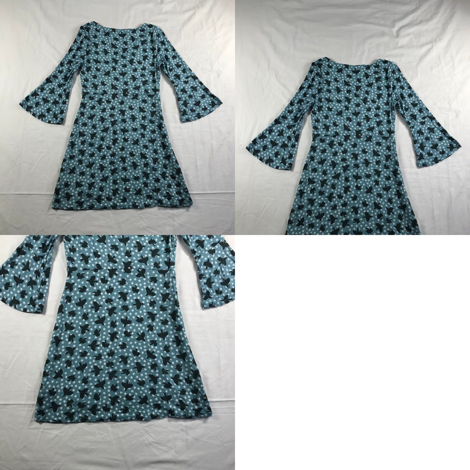 Boden Boden Teal Bird Star Print Bell Sleeve Empire Waist Jersey Dress Womens 6R J0273 Size M / US 6-8 / IT 42-44 - 8 Thumbnail