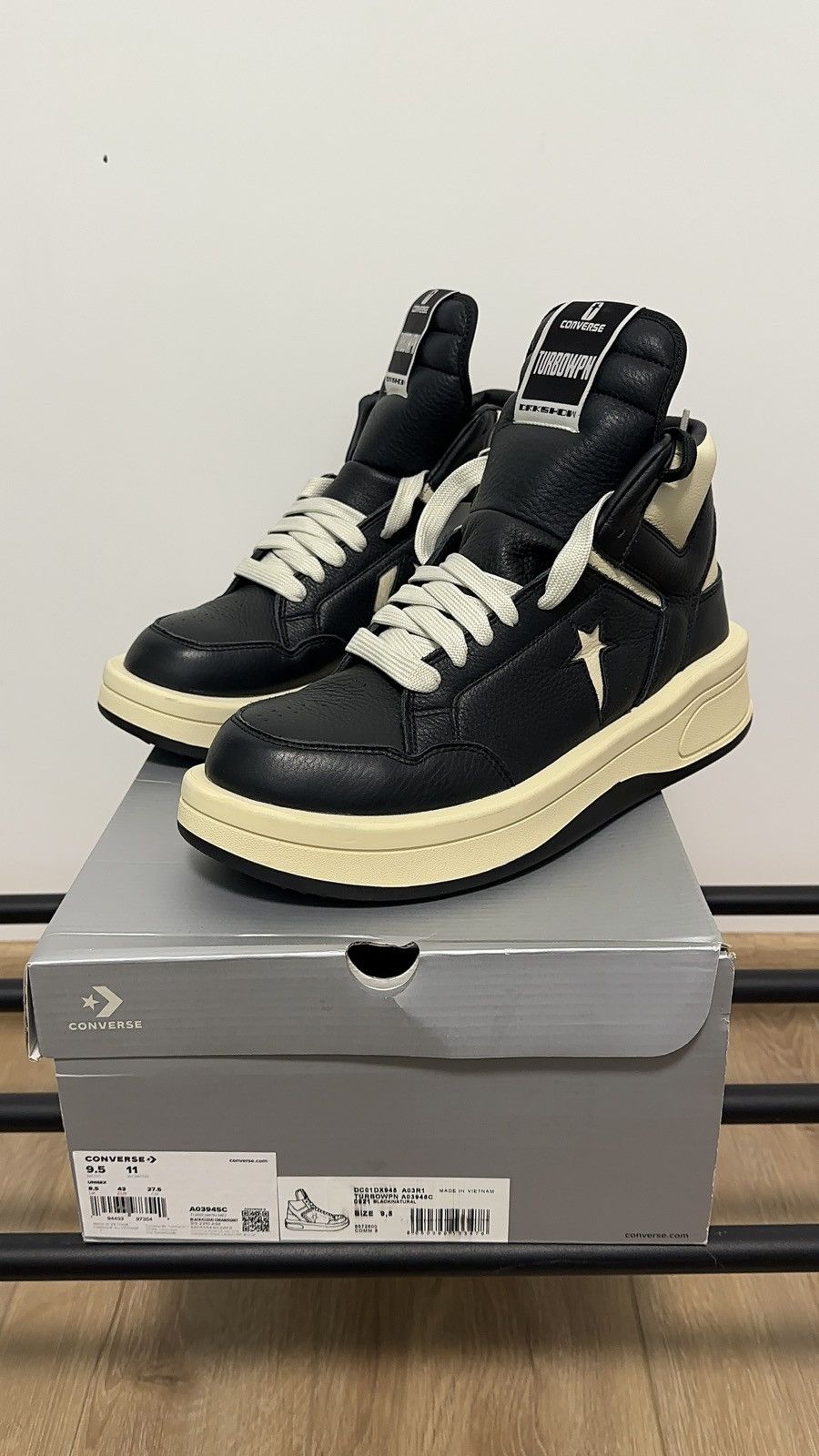Converse × Rick Owens Drkshdw Rick Owens DRKSHDW x Converse TURBOWPN, Size 43 EU Size US 10 / EU 43 - 3 Thumbnail