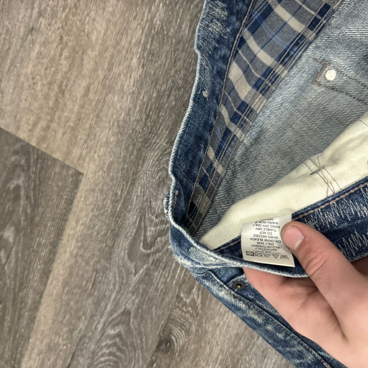 Fabric Brand & Co. × Japanese Brand × Vintage Crazy Fabric-brand & co selvedge distressed patchwork jeans Size US 38 / EU 54 - 8 Thumbnail