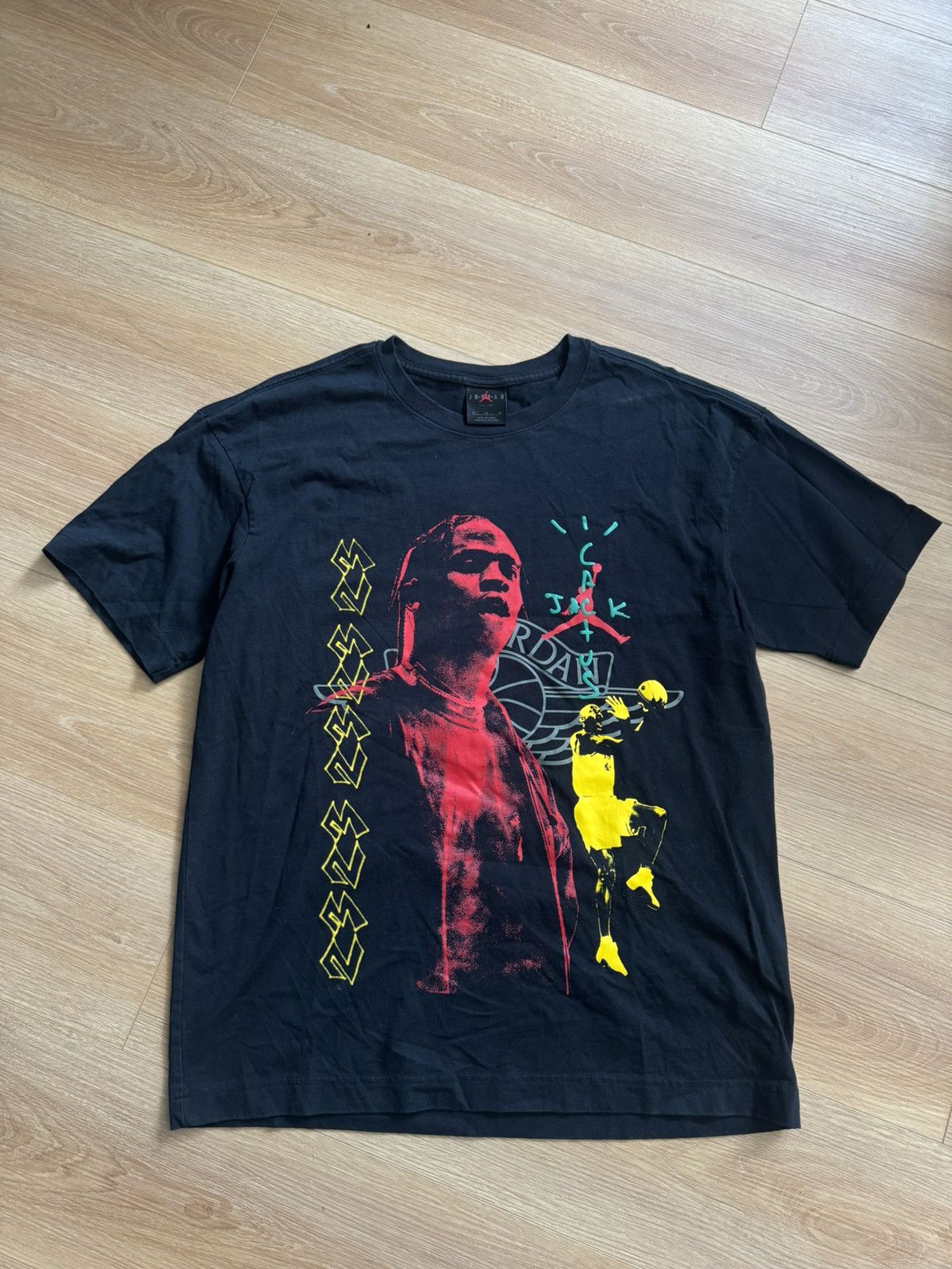 Jordan Brand × Travis Scott Jordan x Travis Scott T Shirt Black Cactus Jack Size US M / EU 48-50 / 2 - 1 Thumbnail
