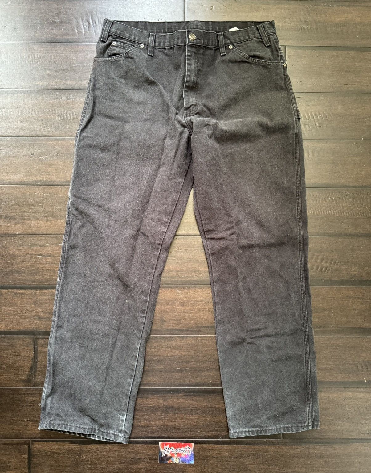 Dickies Vintage Dickies Baggy Carpenter Pants Washed Black Size US 38 / EU 54 - 6 Thumbnail