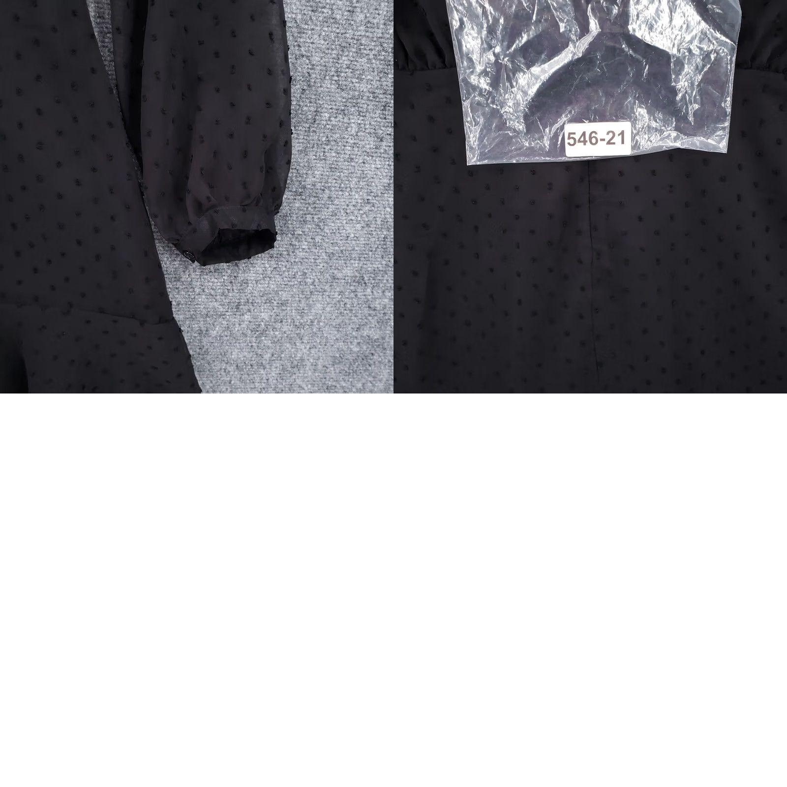 Missguided Missguided Dress Womens 6 Black Dobby Long Sleeve Sheer V Neck Skater Lined Size M / US 6-8 / IT 42-44 - 10 Thumbnail