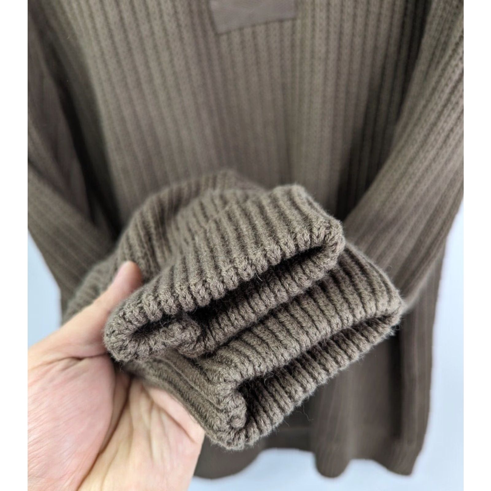 Vintage Duluth Men’s High-Neck Infantry Brown Sweater XLT Cotton Wool Blend Pullover Heavyweight Knit Long Sleeve Size XLT Brown Mens 68528 Size US XL / EU 56 / 4 - 3 Thumbnail