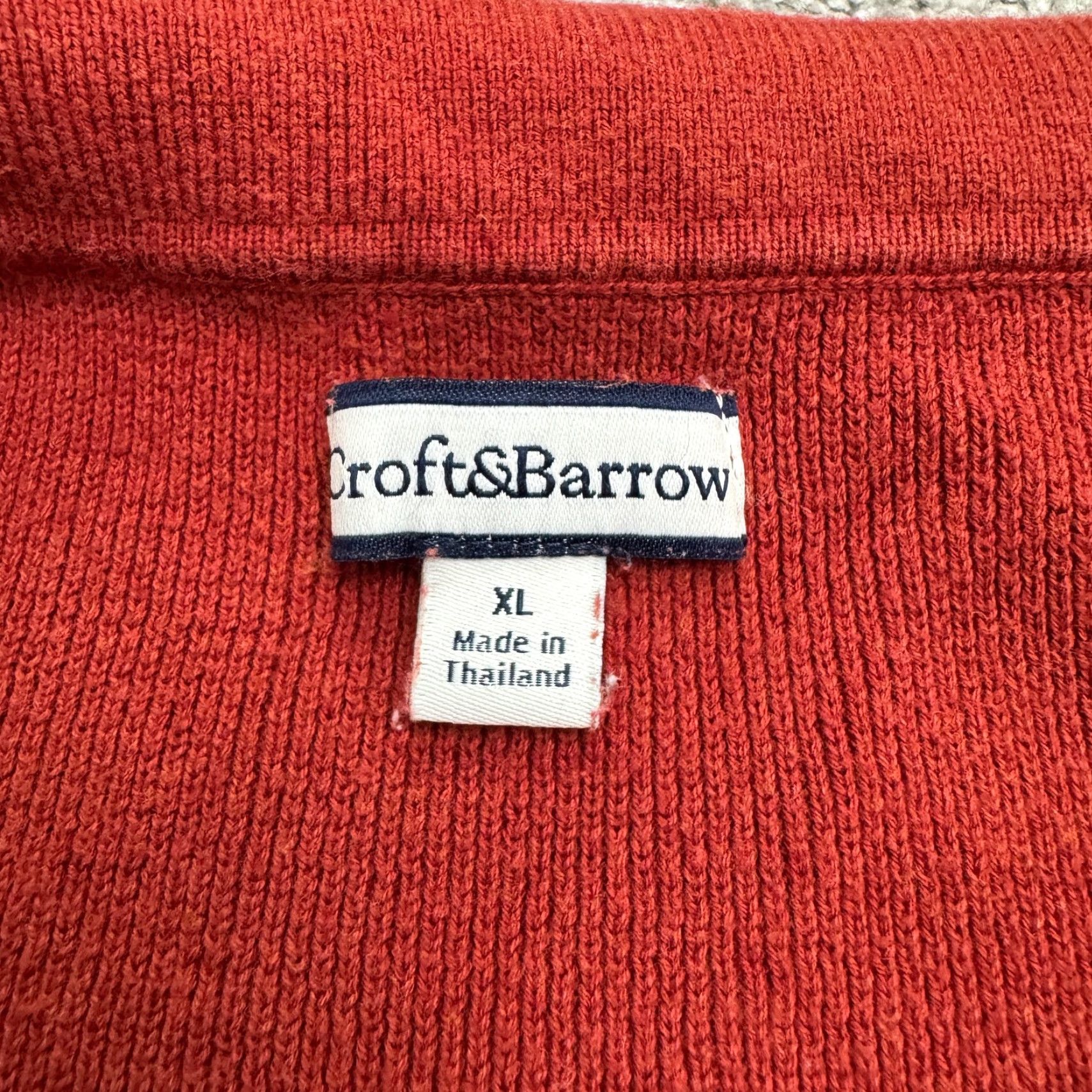 Croft & Barrow Croft & Barrow Cardigan Womens XL Red 100% Cotton Ribbed Knit Collared Sweater Size XL / US 12-14 / IT 48-50 - 4 Thumbnail